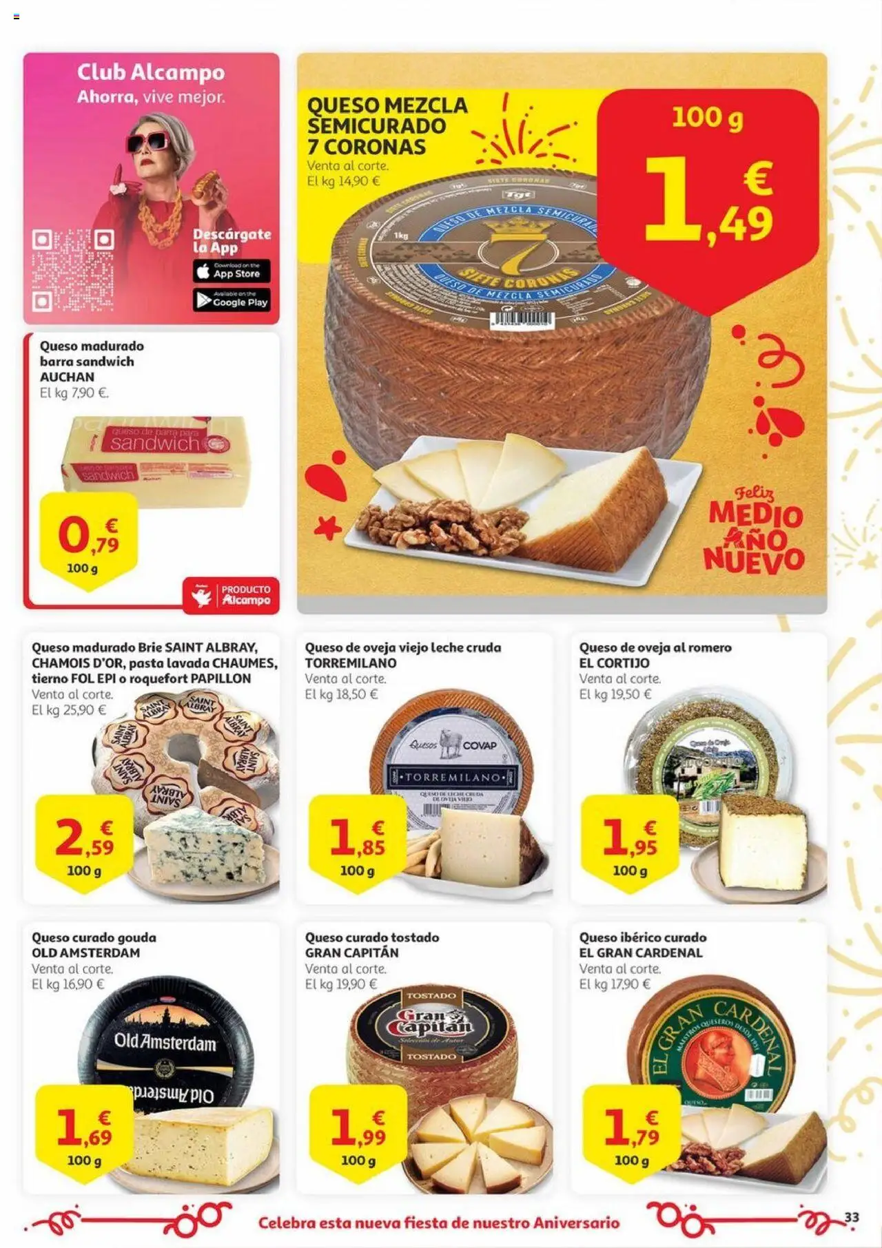 Alcampo - Aniversario │ válido desde el 03.06.2025 | Página: 33 | Productos: Queso de oveja, Leche, Queso, Pasta