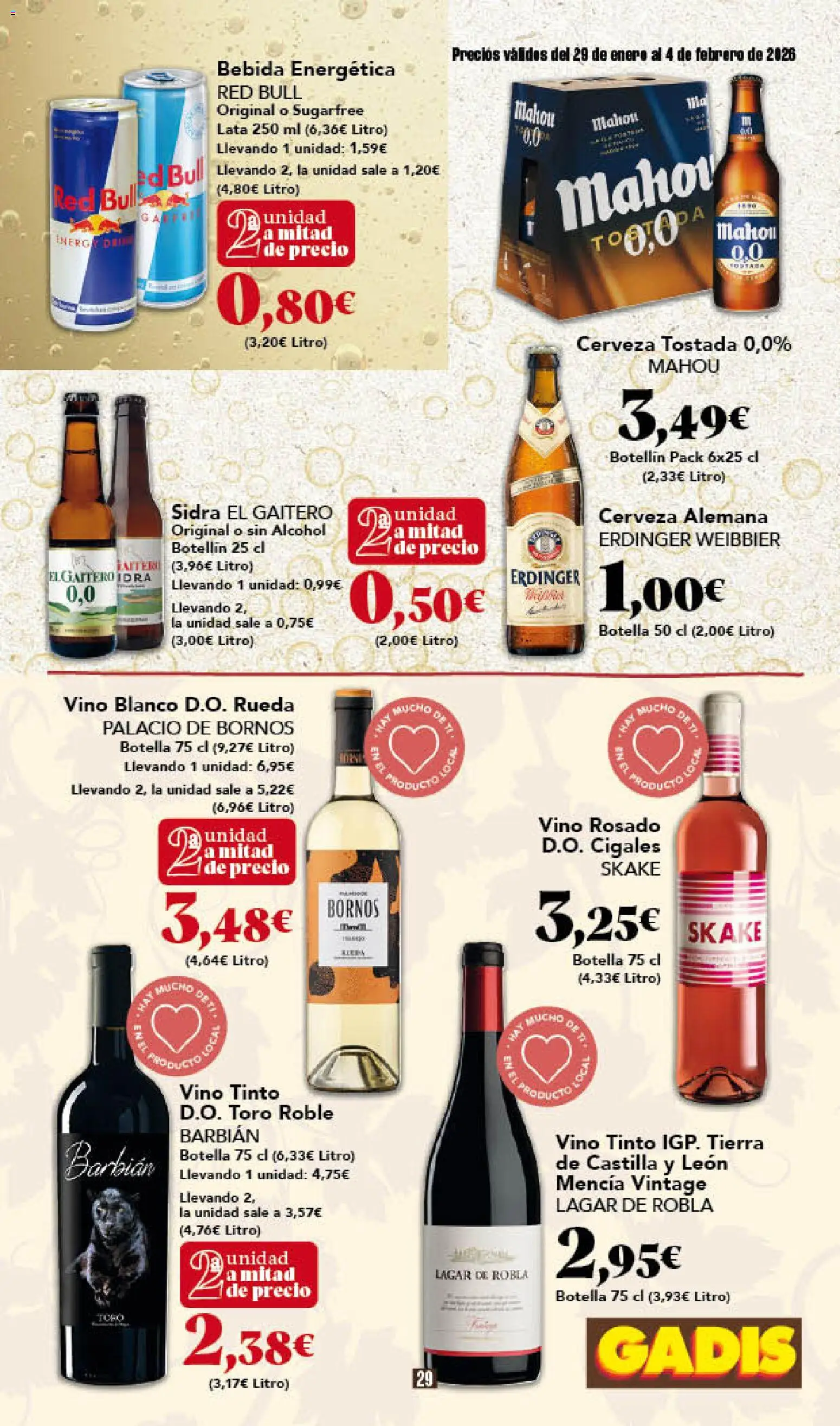 Gadis - folleto │ válido desde el 29.01.2026 | Página: 29 | Productos: Vino rosado, Vino, Cerveza, Té