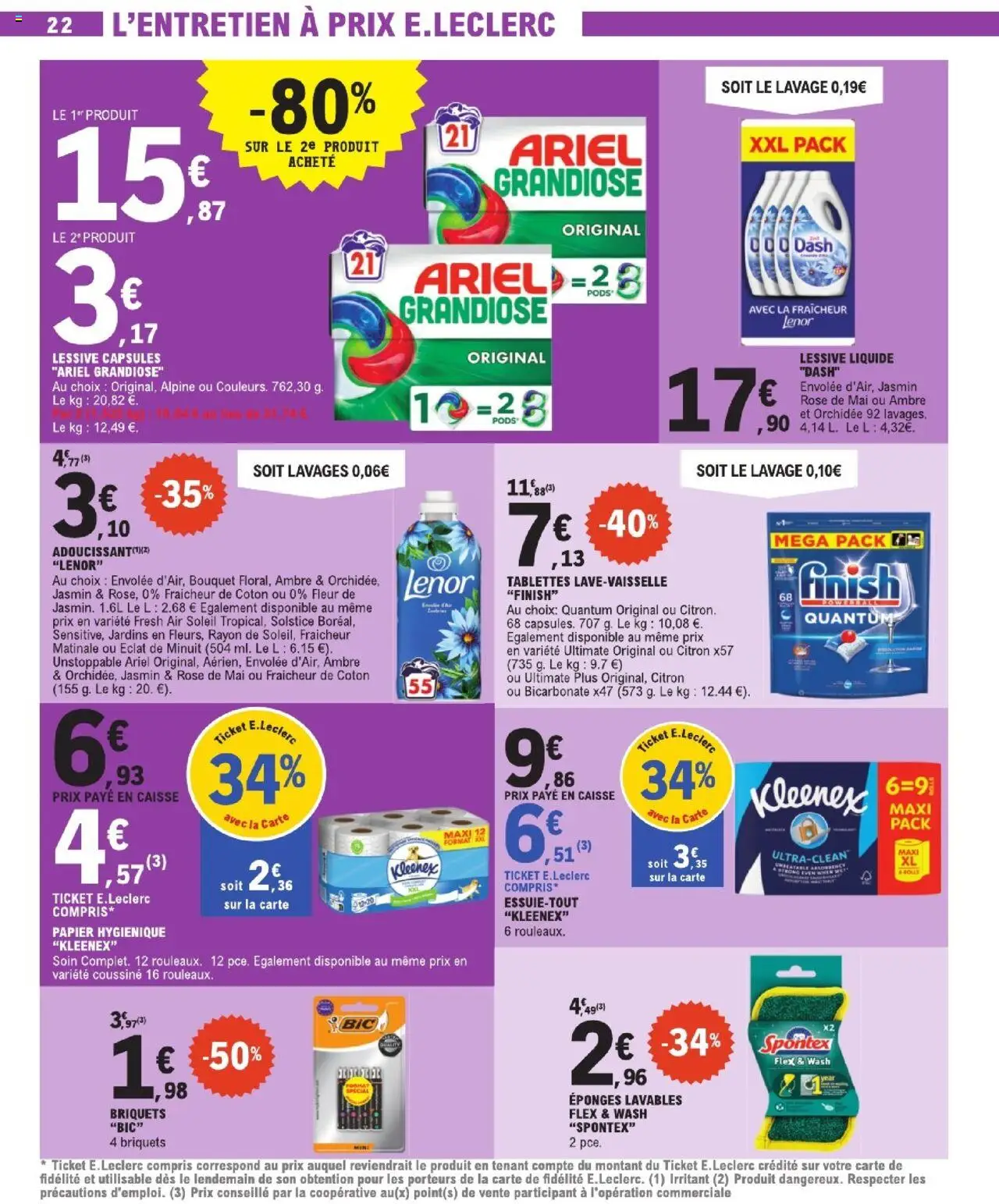  | Page: 22 | Produits: Adoucissant, Tablettes lave-vaisselle, Orchidée, Lessive