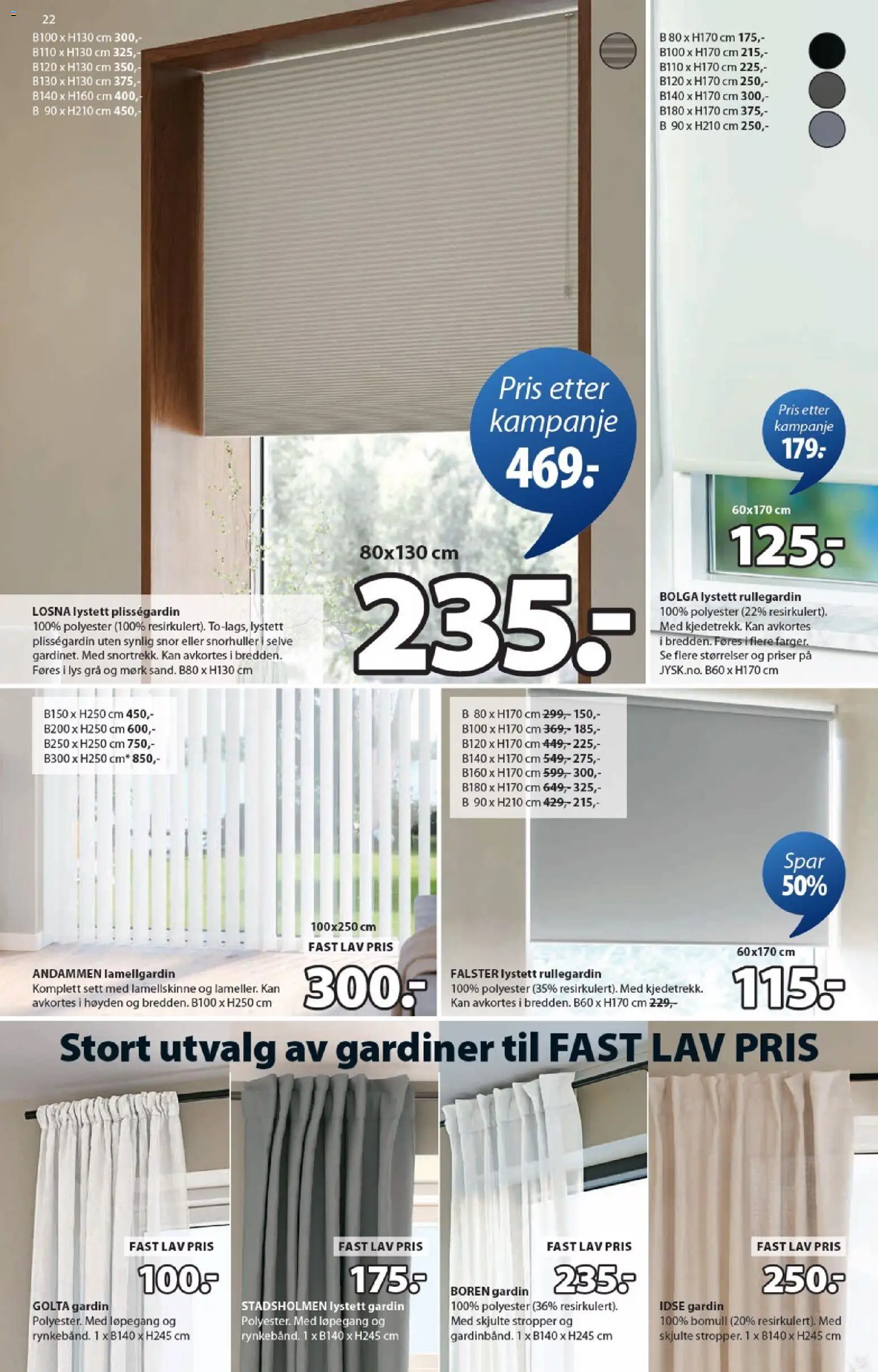 {H1} | Side: 22 | Produkter: Nuisette, Gardiner, Суміш дитяча, Lys