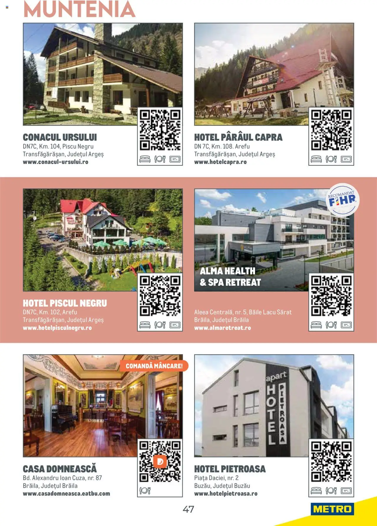 Metro catalog - Ghid de călătorie România – valabil de la 01.08.2025 | Pagină: 47
