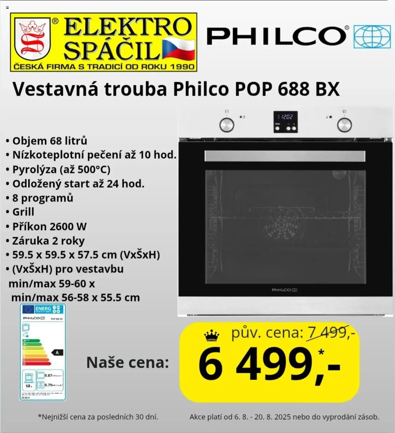 Elektro Spáčil leták - Slevy od 06.08.2025 | Strana: 3 | Produkty: Trouba, Elektro