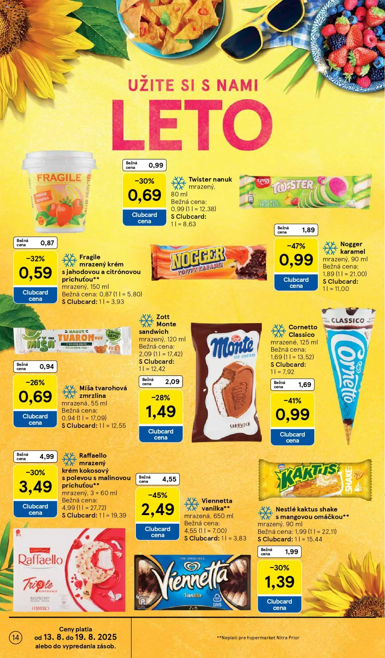 Tesco Hypermarket - leták │ platný od 13.08.2025 | Strana: 14 | Produkty: Nanuk, Zmrzlina, Krém