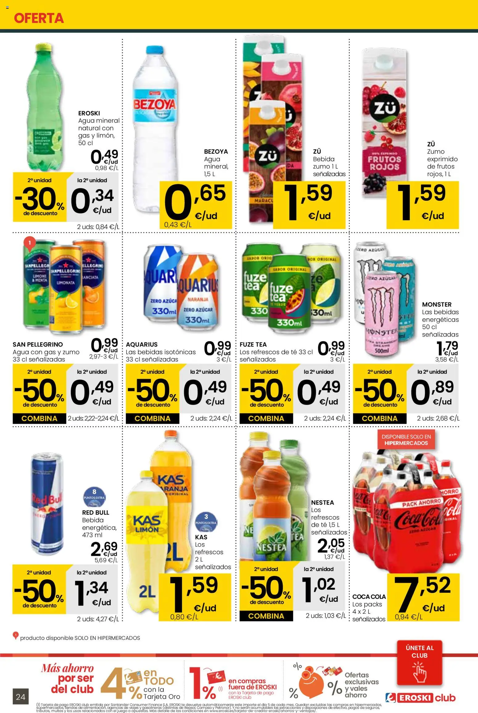 Eroski - Siempre a buen precio │ válido desde el 29.01.2026 | Página: 24 | Productos: Agua con gas, Ροζ πιπέρι, Té, Agua mineral