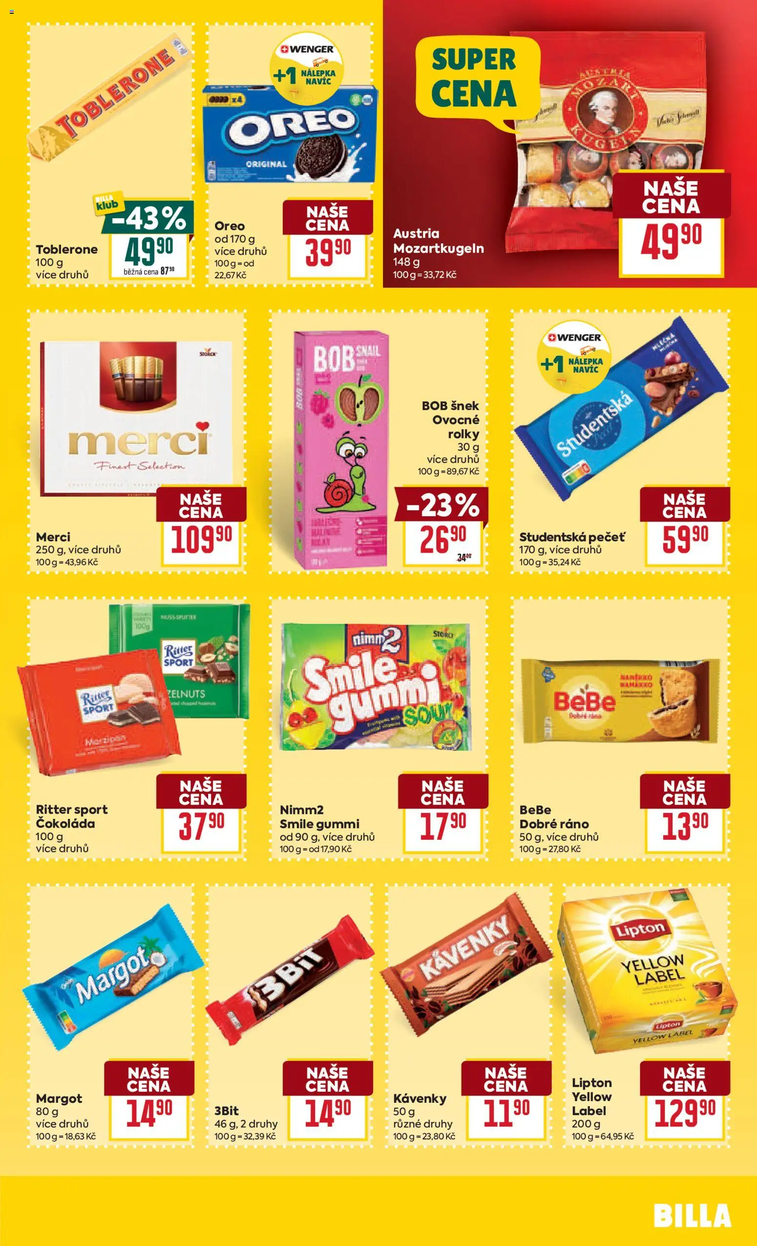 Billa Velký leták od 07.04.2026 | Strana: 23 | Produkty: Finest, Studentská pečeť, Toblerone, Oreo