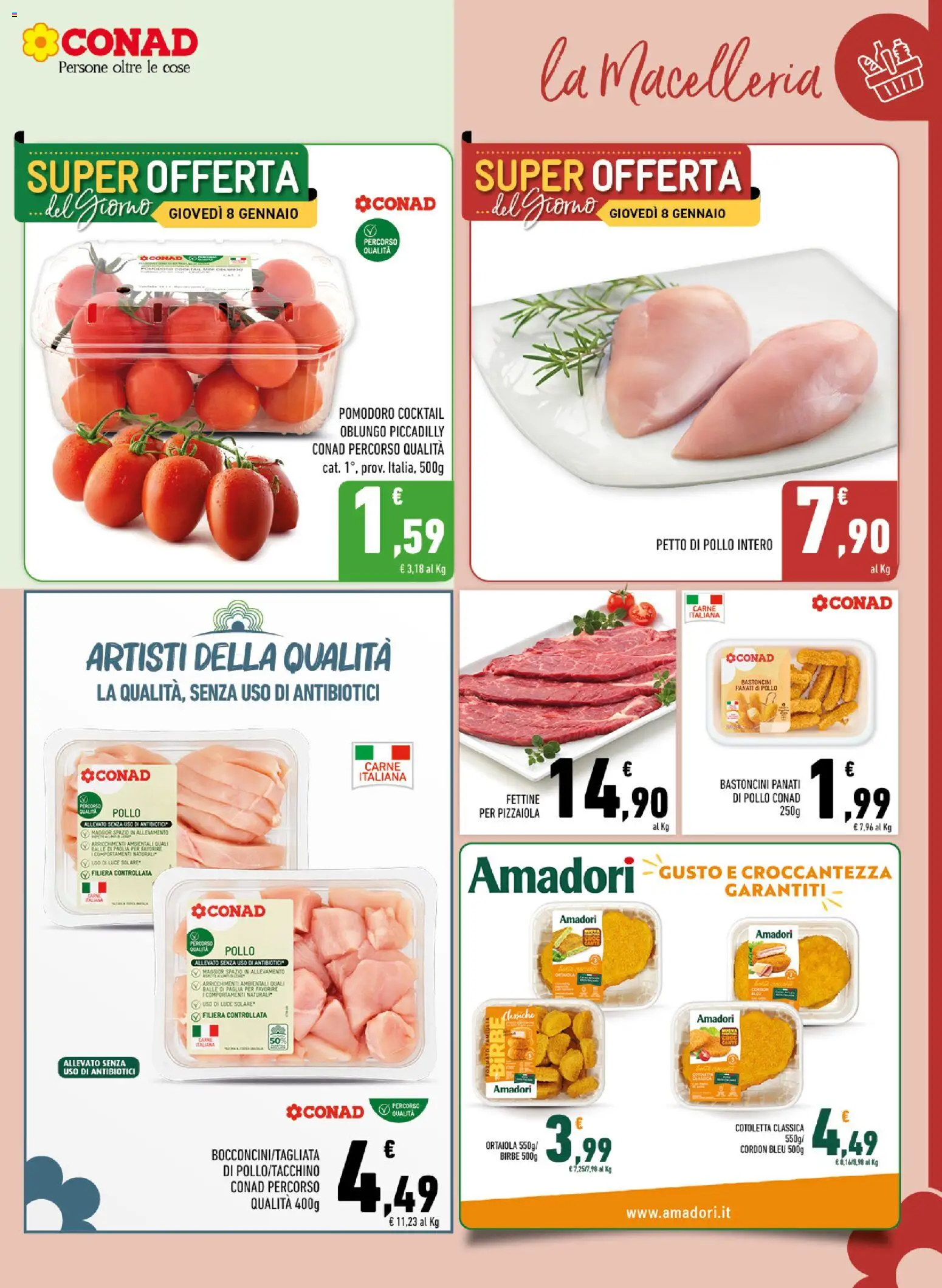 Volantino Conad del 02.01.2026 | Pagina: 3 | Prodotti: Petto di Pollo, Pollo, Pomodoro, Luce solare