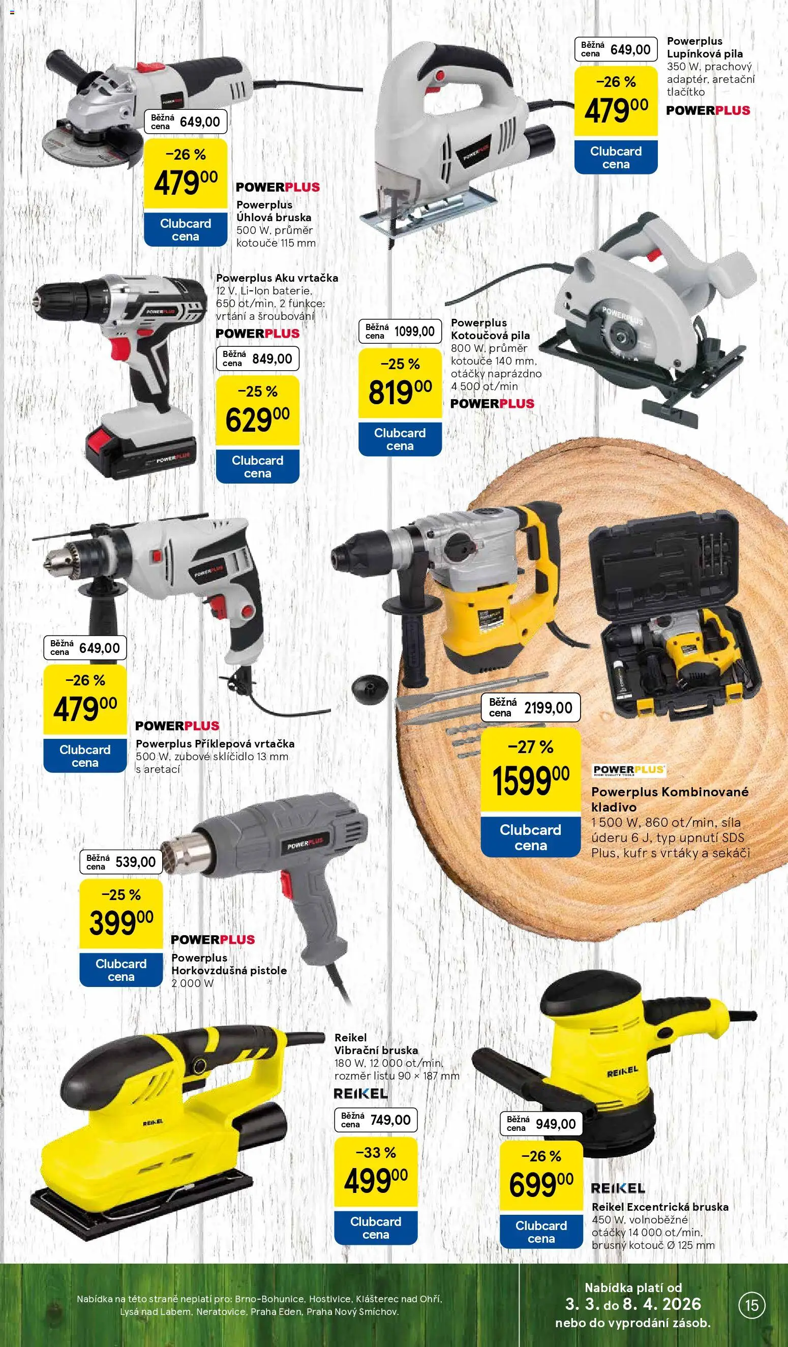 Tesco katalog od 03.03.2026 | Strana: 15 | Produkty: Kufr, Bruska, Kladivo, Baterie