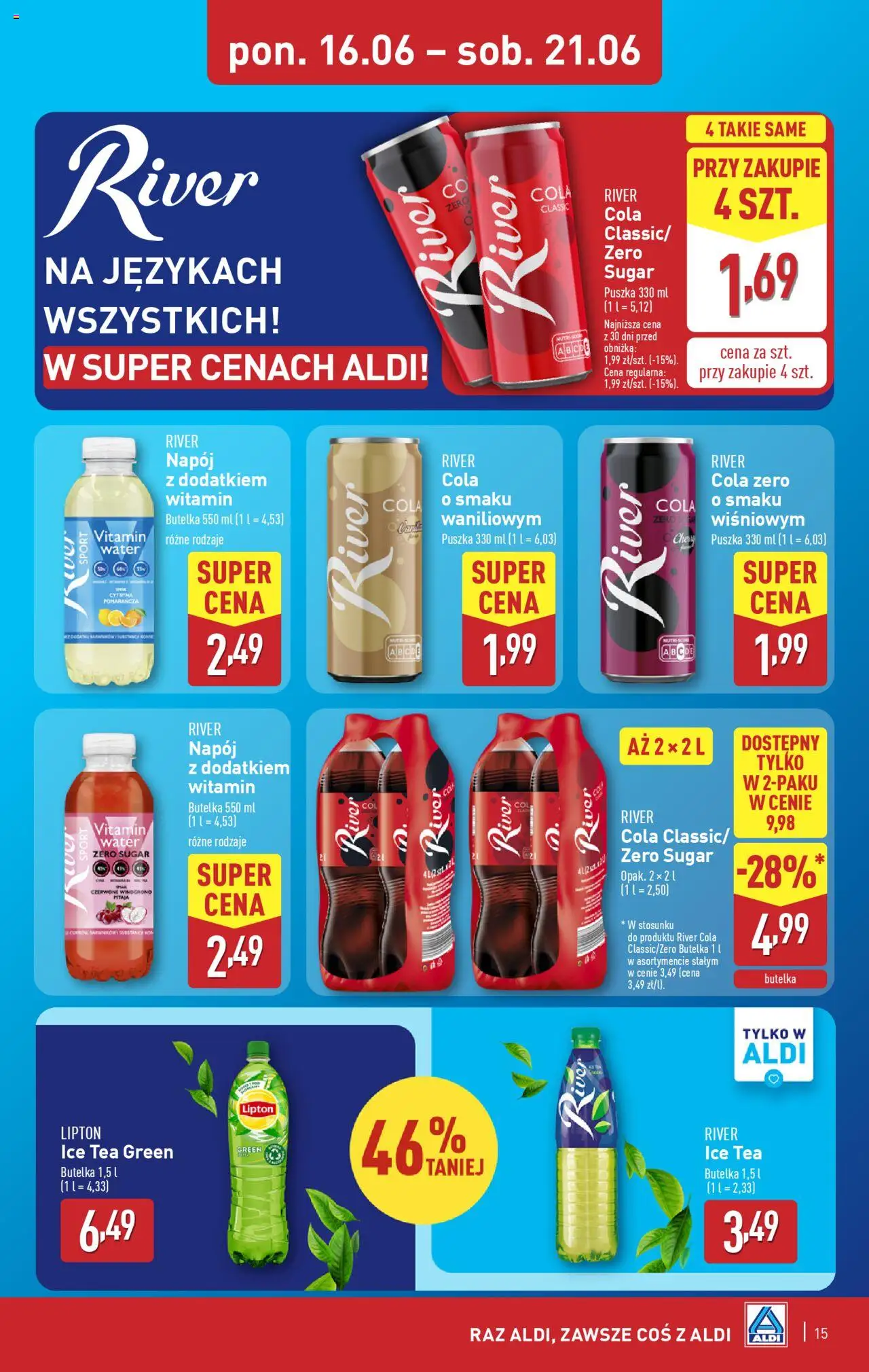 Aldi Gazetka od 16.06.2025 | Strona: 15 | Produkty: Cytryna, Ice Tea, Pitaja