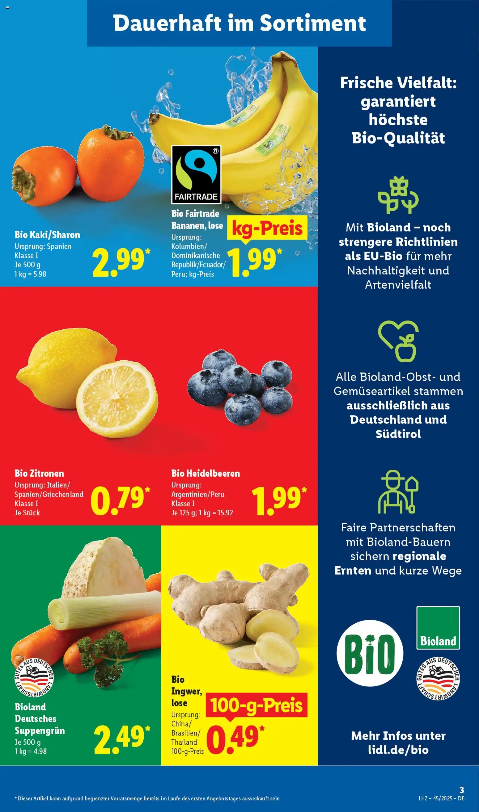 Lidl Prospekt Heppenheim – gültig ab 03.11.2025 | Seite: 3 | Produkte: Heidelbeeren, Zitronen