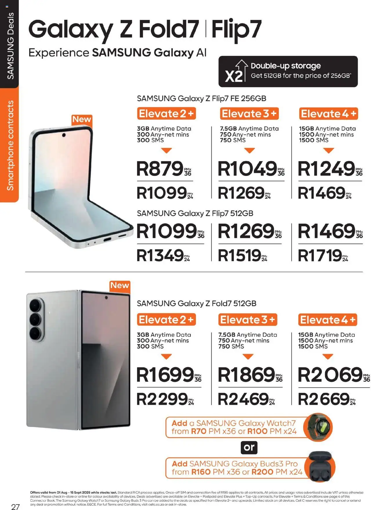 Cell C - Contract Deals │ valid from 01.08.2025 | Page: 27 | Products: Data, Smartphone, Connector, Stock
