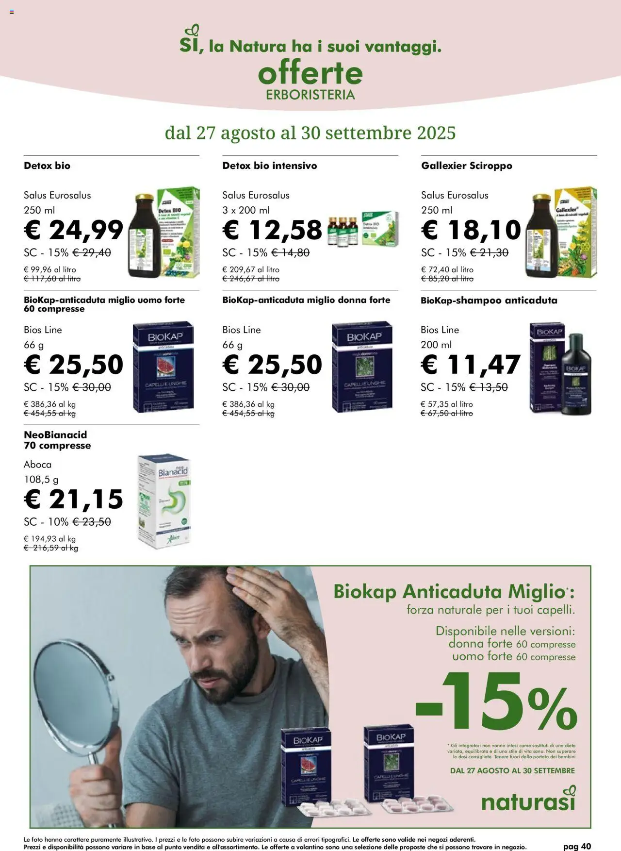 Volantino Natura Sì del 27.08.2025 | Pagina: 40