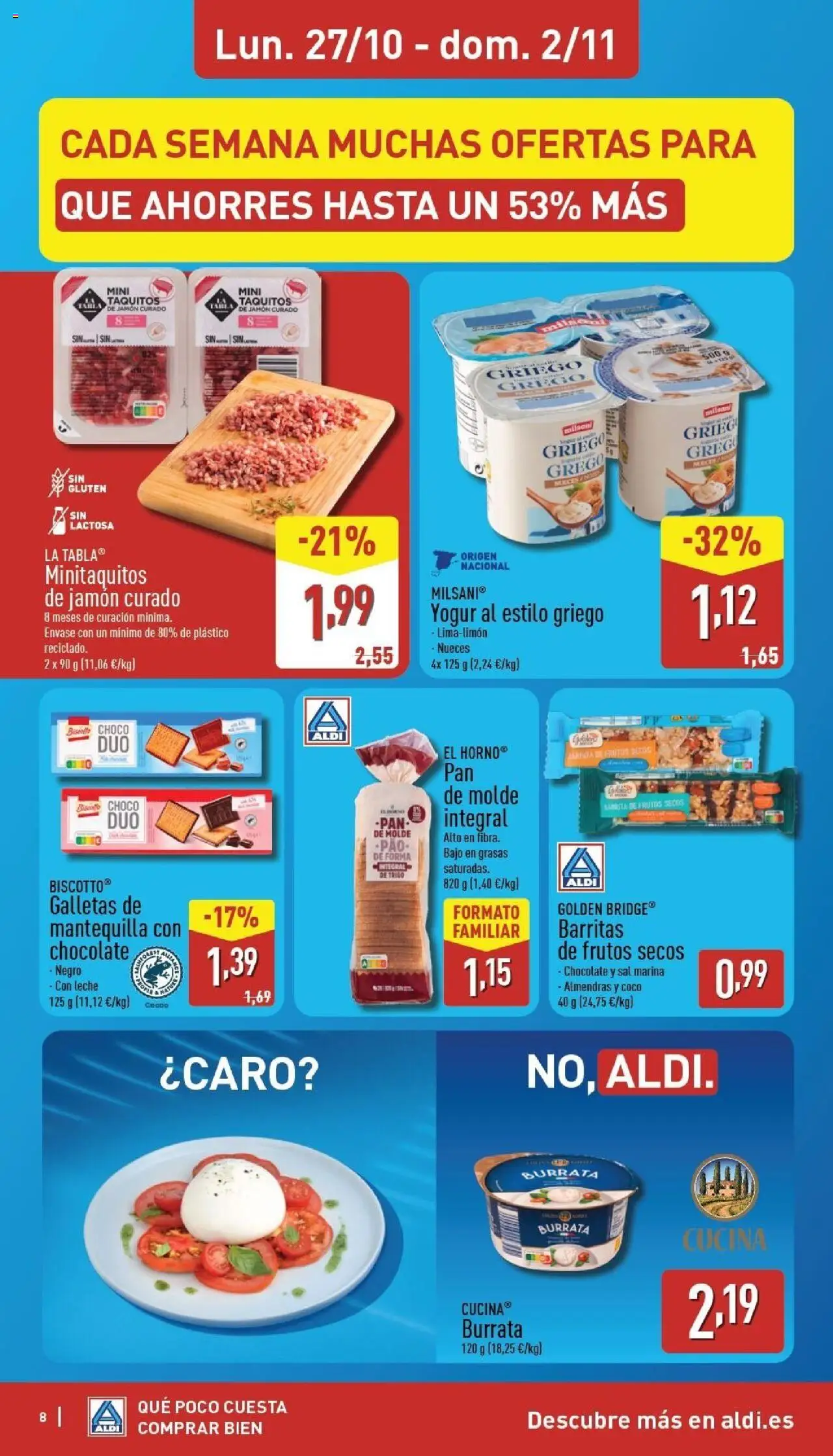 Aldi folleto Baleares │ válido desde el 27.10.2025 | Página: 8 | Productos: El horno, Jamón, Pan de molde, Horno