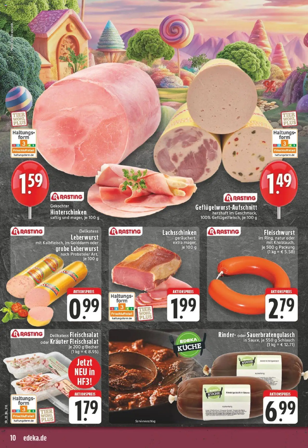 Edeka prospekt Unna	 – gültig ab 21.09.2025 | Seite: 10 | Produkte: Rindergulasch, Küche