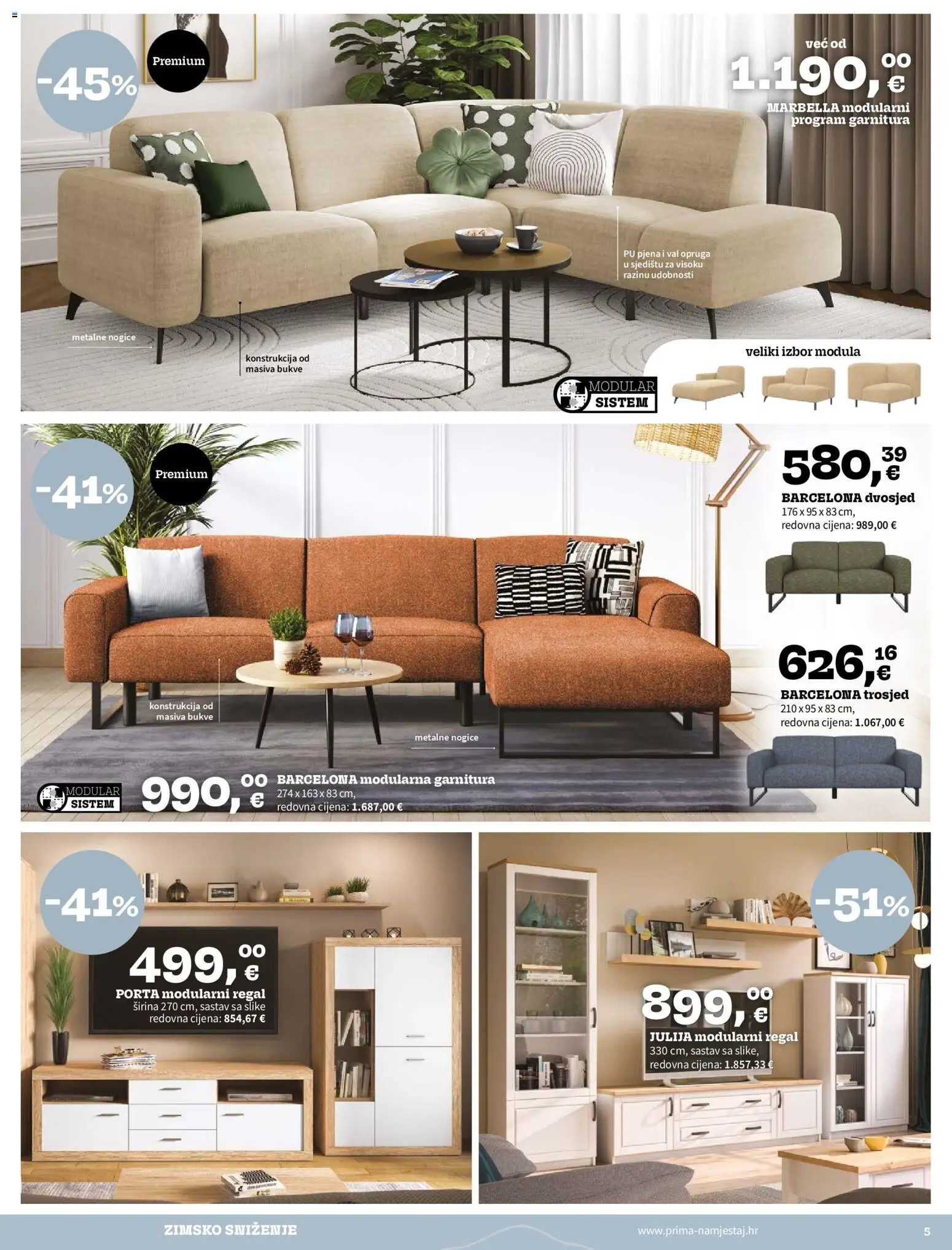 Prima katalog | vrijedi od 29.12.2025 | Stranica: 5 | Proizvodi: Trosjed, Regal, Dvosjed
