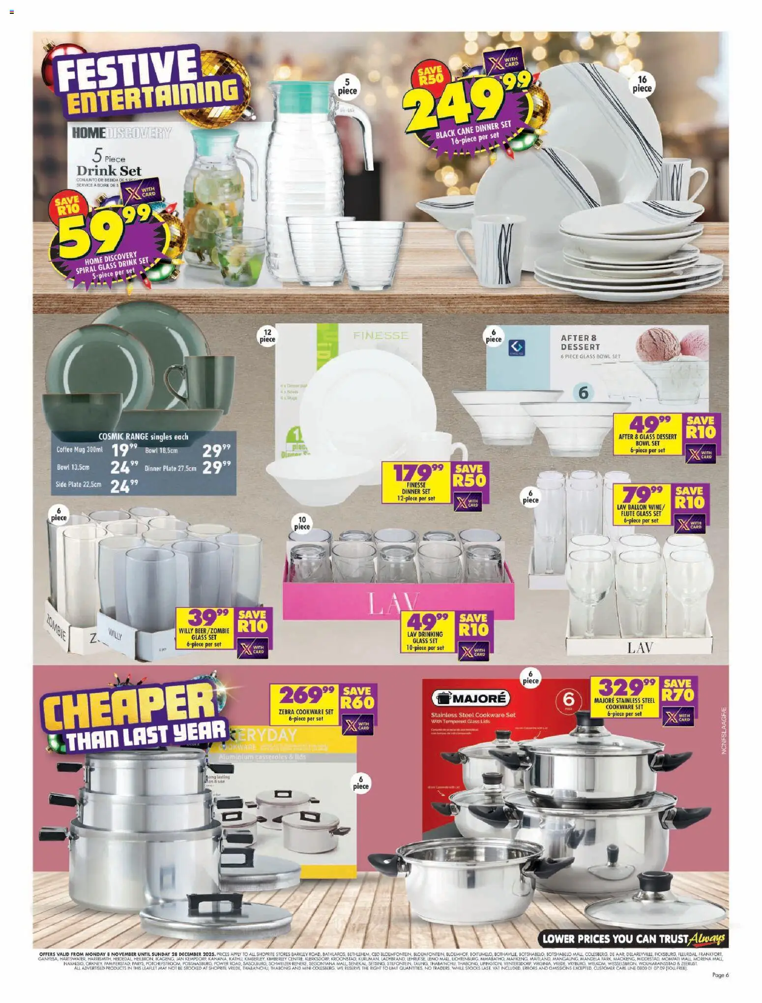 New Shoprite catalogue – valid from 08.12.2025 | Page: 6 | Products: Plate, Bowl, Coffee, Cookware