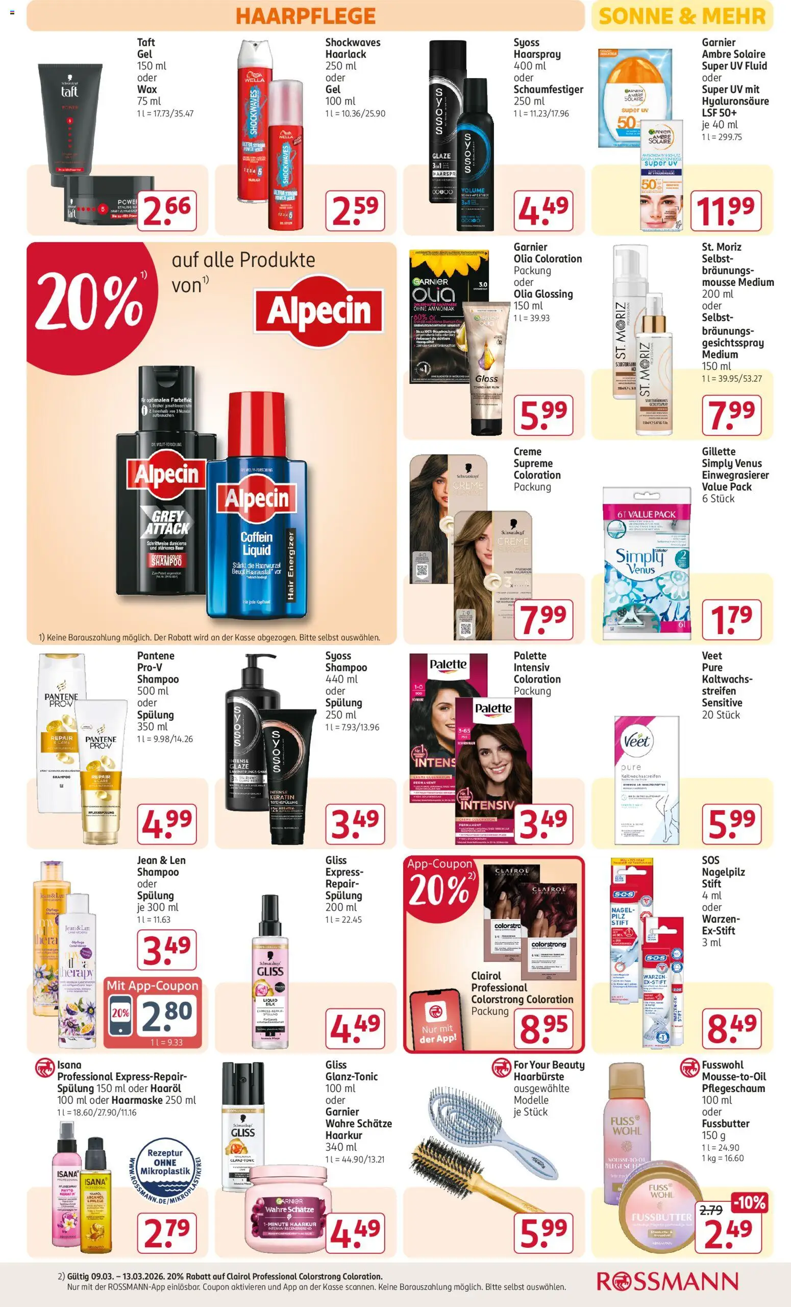 Rossmann Prospekt 	 – gültig ab 09.03.2026 | Seite: 8 | Produkte: Shampoo, Spülung, Haaröl, Creme