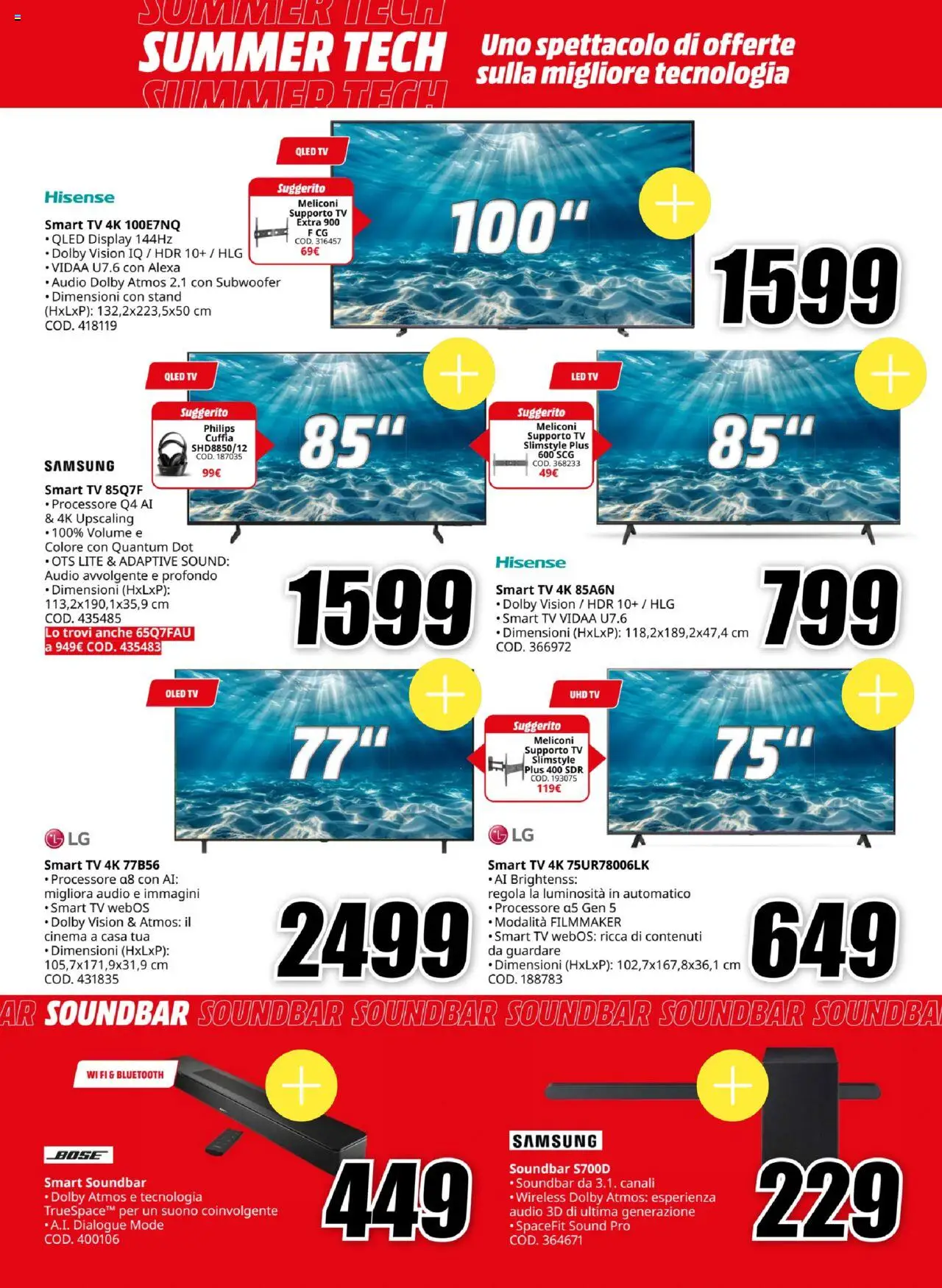 Volantino Media World del 11.08.2025 | Pagina: 2 | Prodotti: smart TV, TV, Audio, Samsung