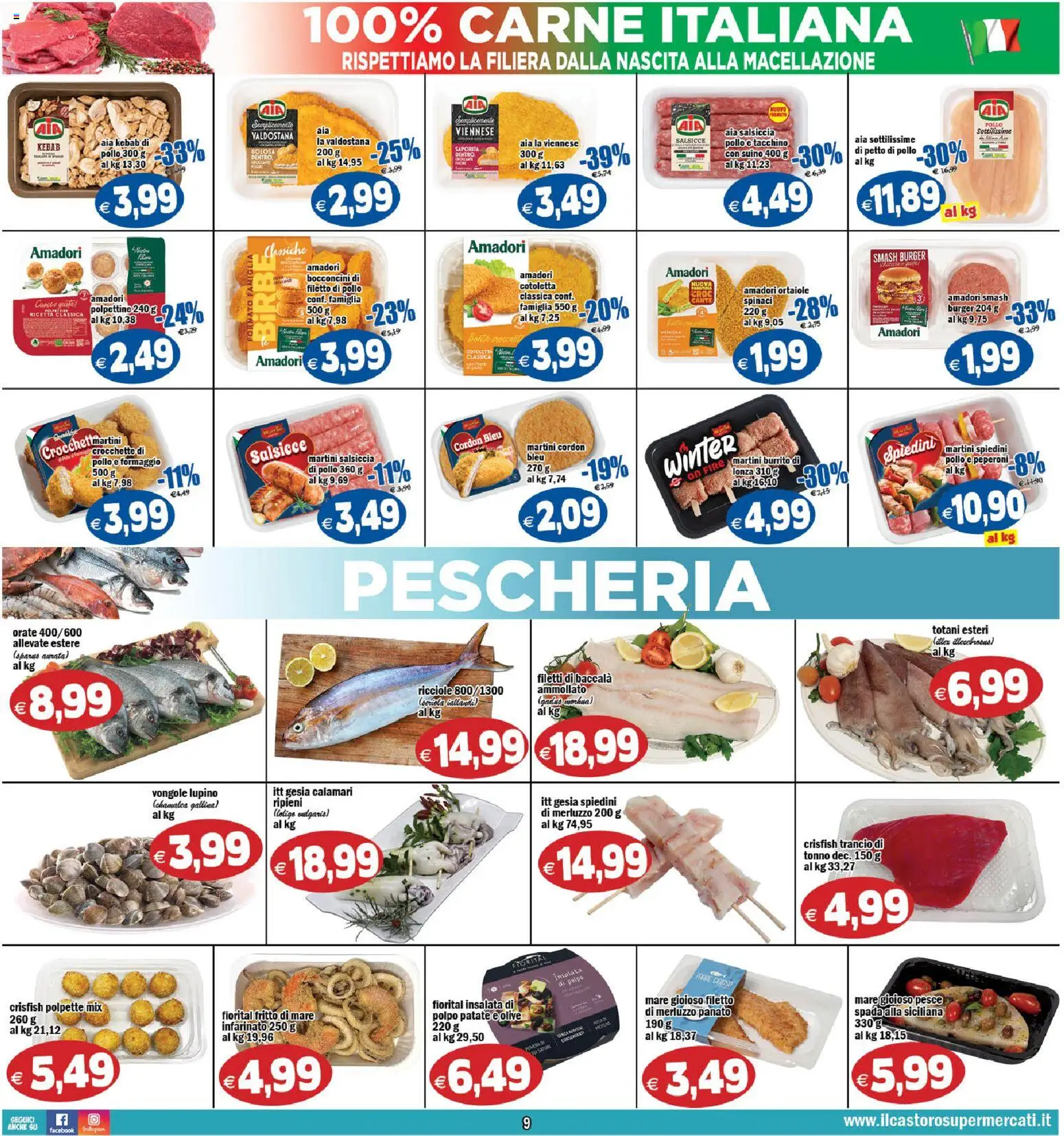 Volantino Il Castoro del 07.11.2025 | Pagina: 9 | Prodotti: Peperoni, Patate, Formaggio, Crocchette