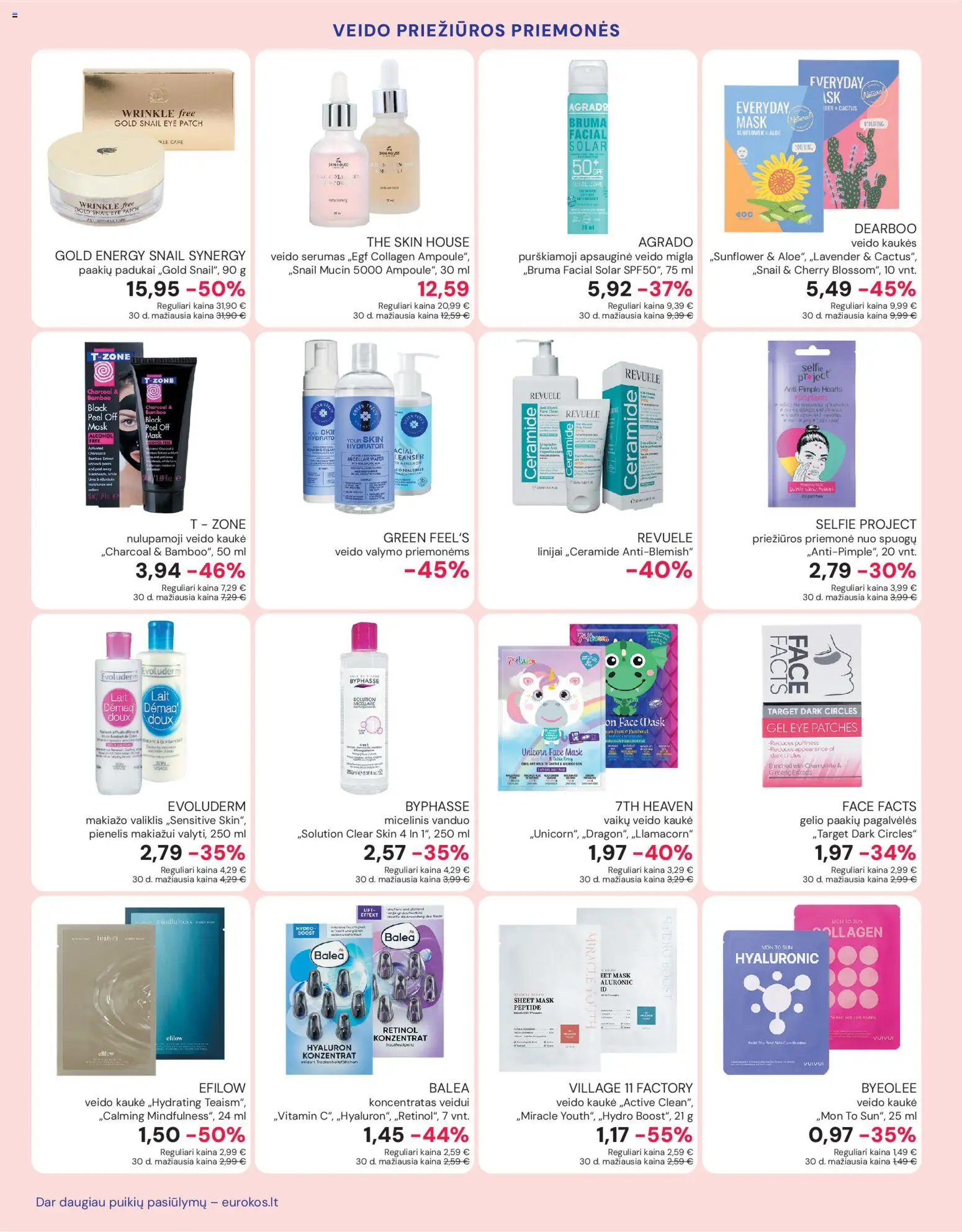 Eurokos akcijos nuo 26.02.2026 | Puslapis: 6 | Prekių: Kaukė, Micelinis vanduo, Veido kaukė