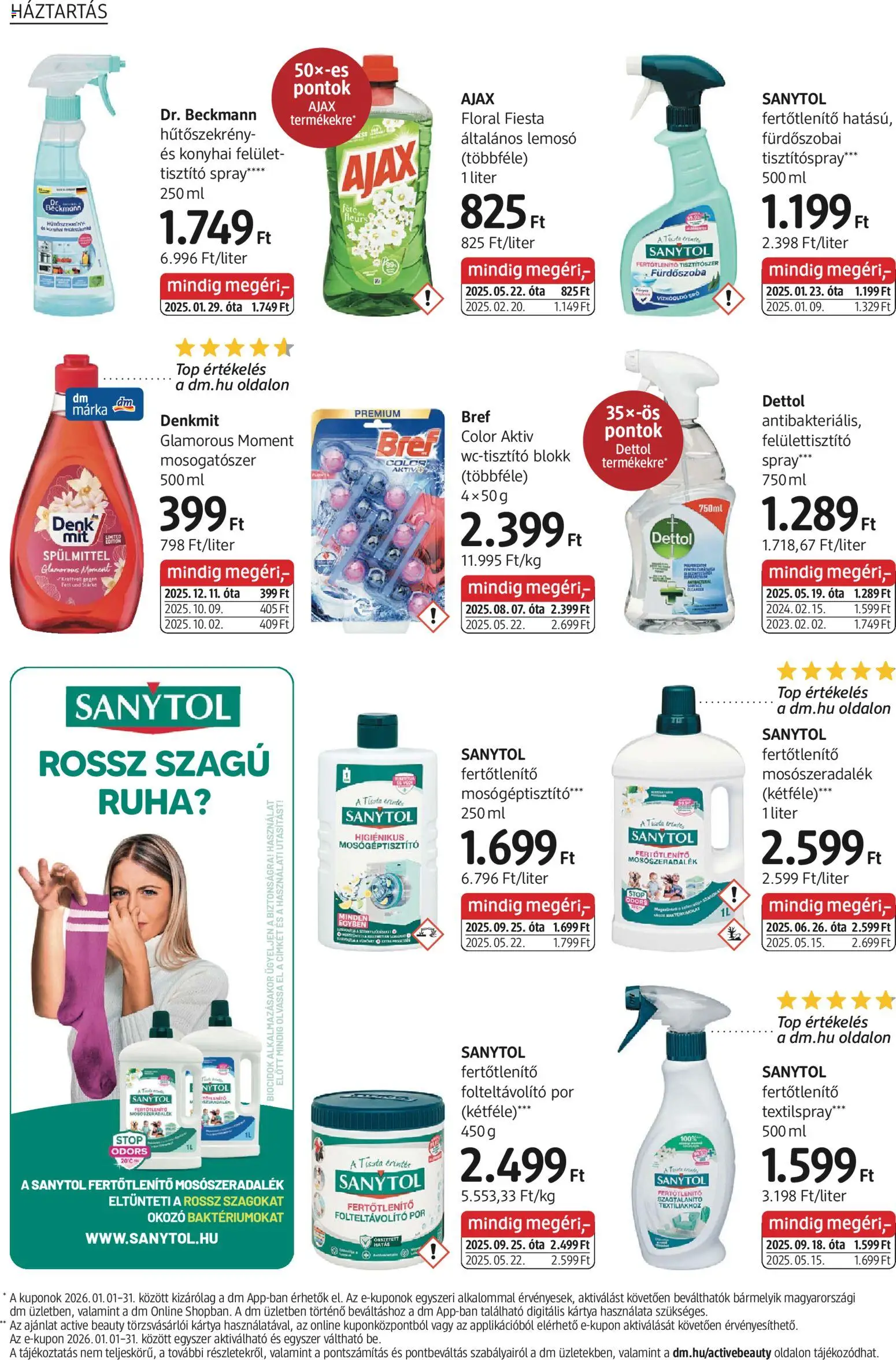 DM Drogerie Markt akciós ujság - amely érvényes a következő dátumtól: 08.01.2026 | Oldal: 20 | Termékek: Folteltávolító, Mosogatószer, Ruha, Fürdőszoba
