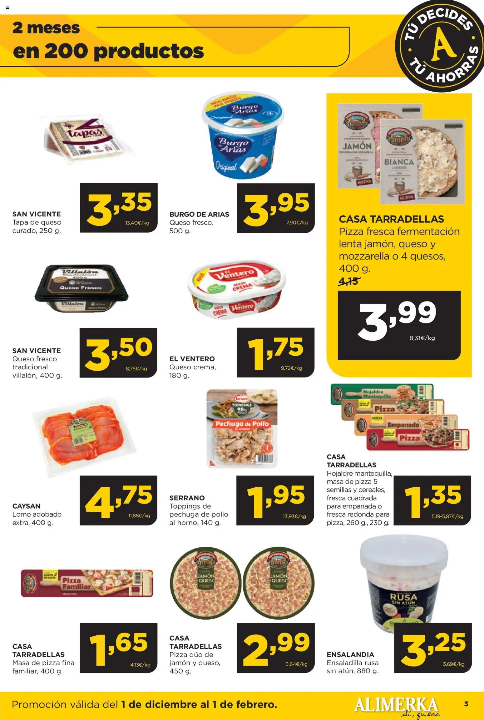 Alimerka folleto │ válido desde el 01.12.2025 | Página: 3 | Productos: Ensaladilla, Jamón, Queso fresco, Συσκευή ροής