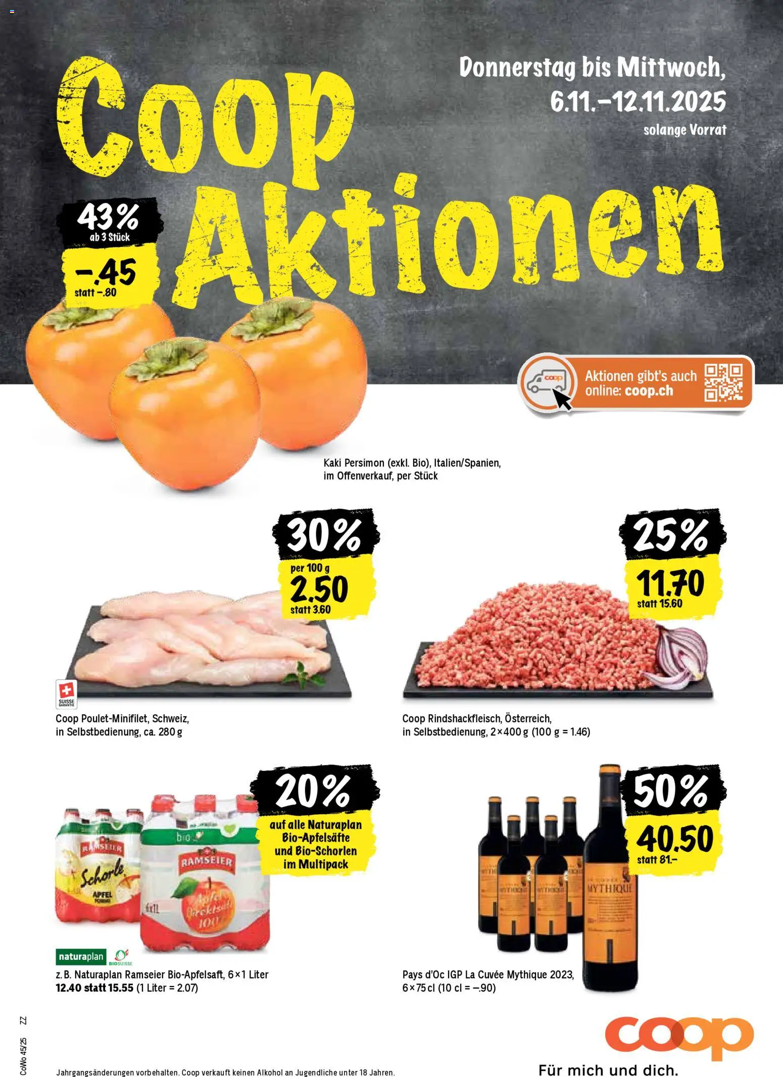 Coop Aktionen – gültig ab 06.11.2025 | Seite: 1 | Produkte: Äpfel, Kaki, Apple