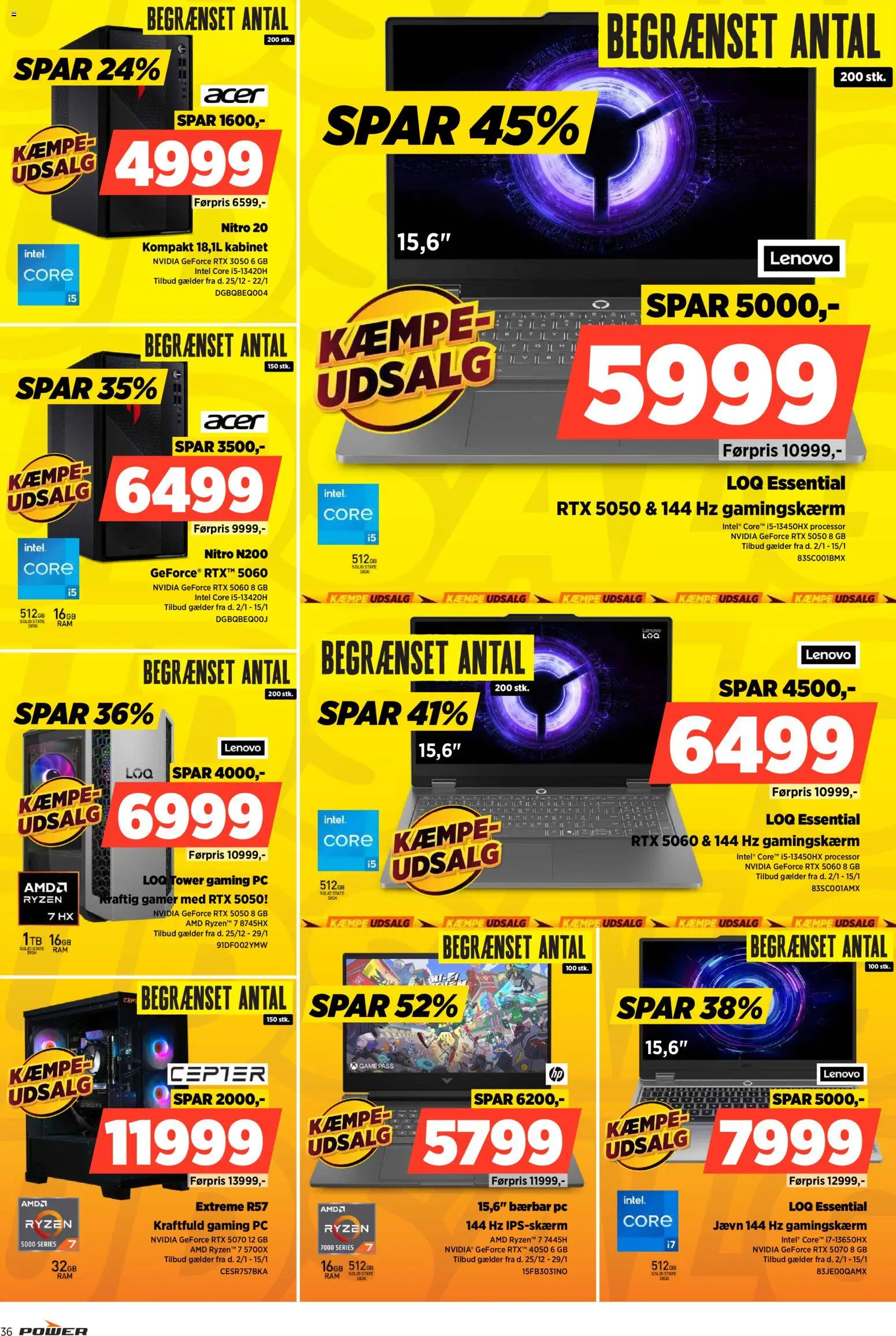 Power tilbudsavis – gyldig fra 09.01.2026 | Side: 36 | Produkter: Processor, Disk, PC, Gaming PC