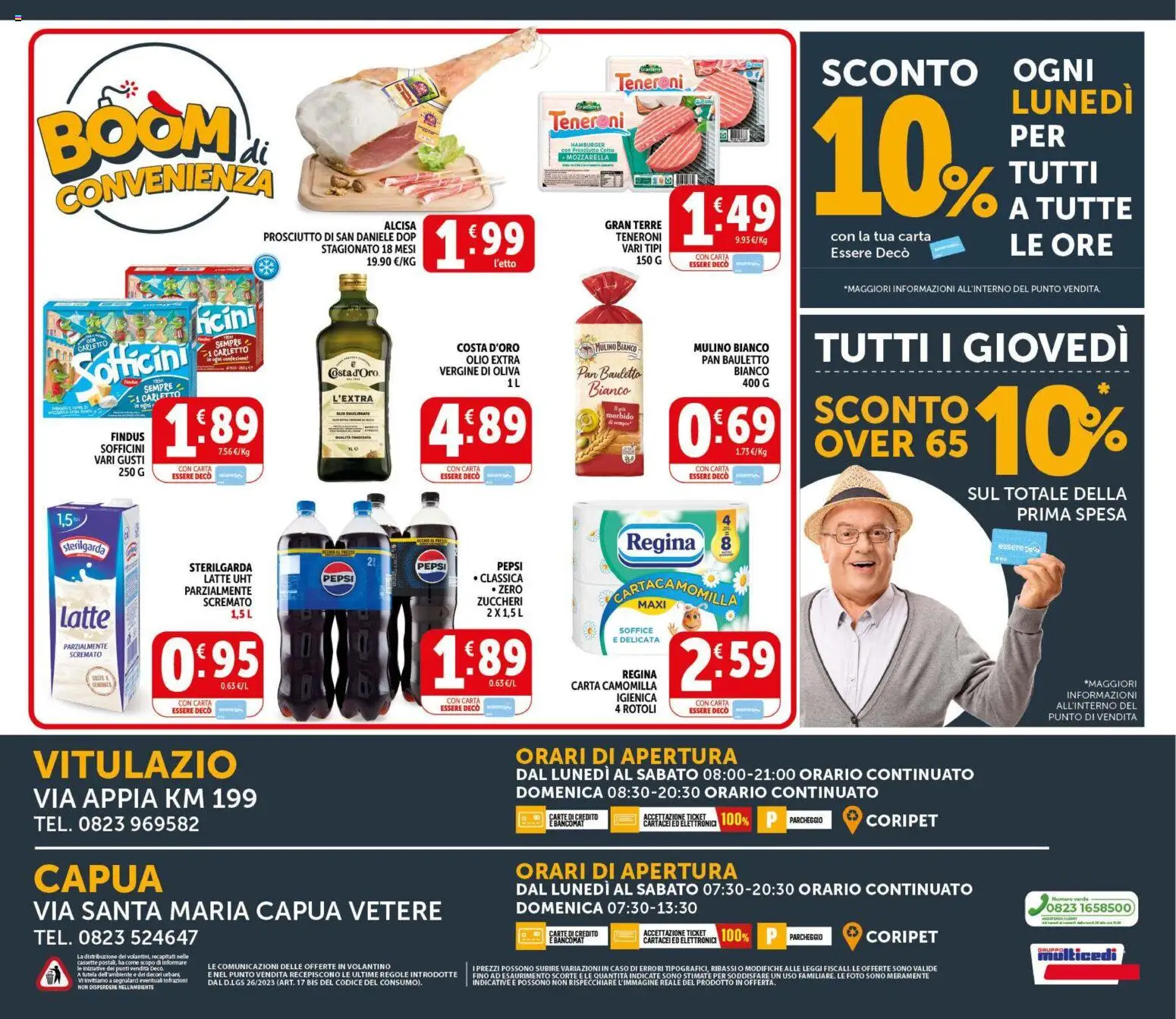 Volantino Decò del 09.04.2026 | Pagina: 20 | Prodotti: Latte, Olio, Pepsi, Hamburger