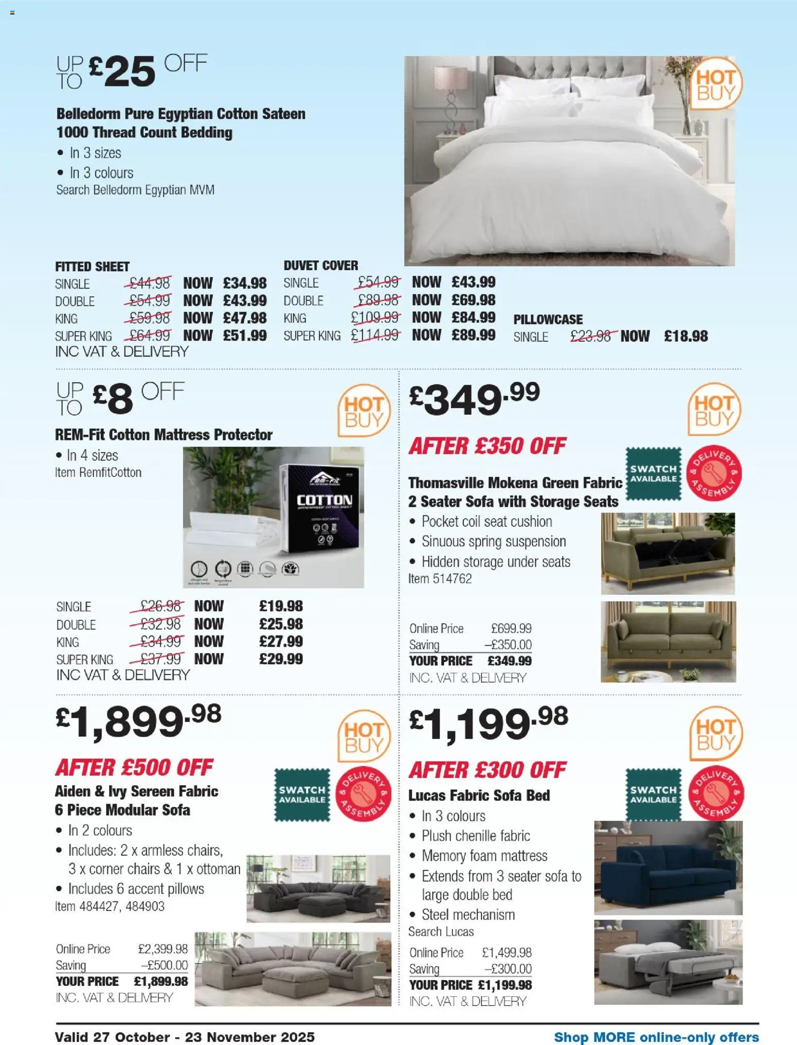 {H1} | Page: 23 | Products: Bed, Mattress, Sofa