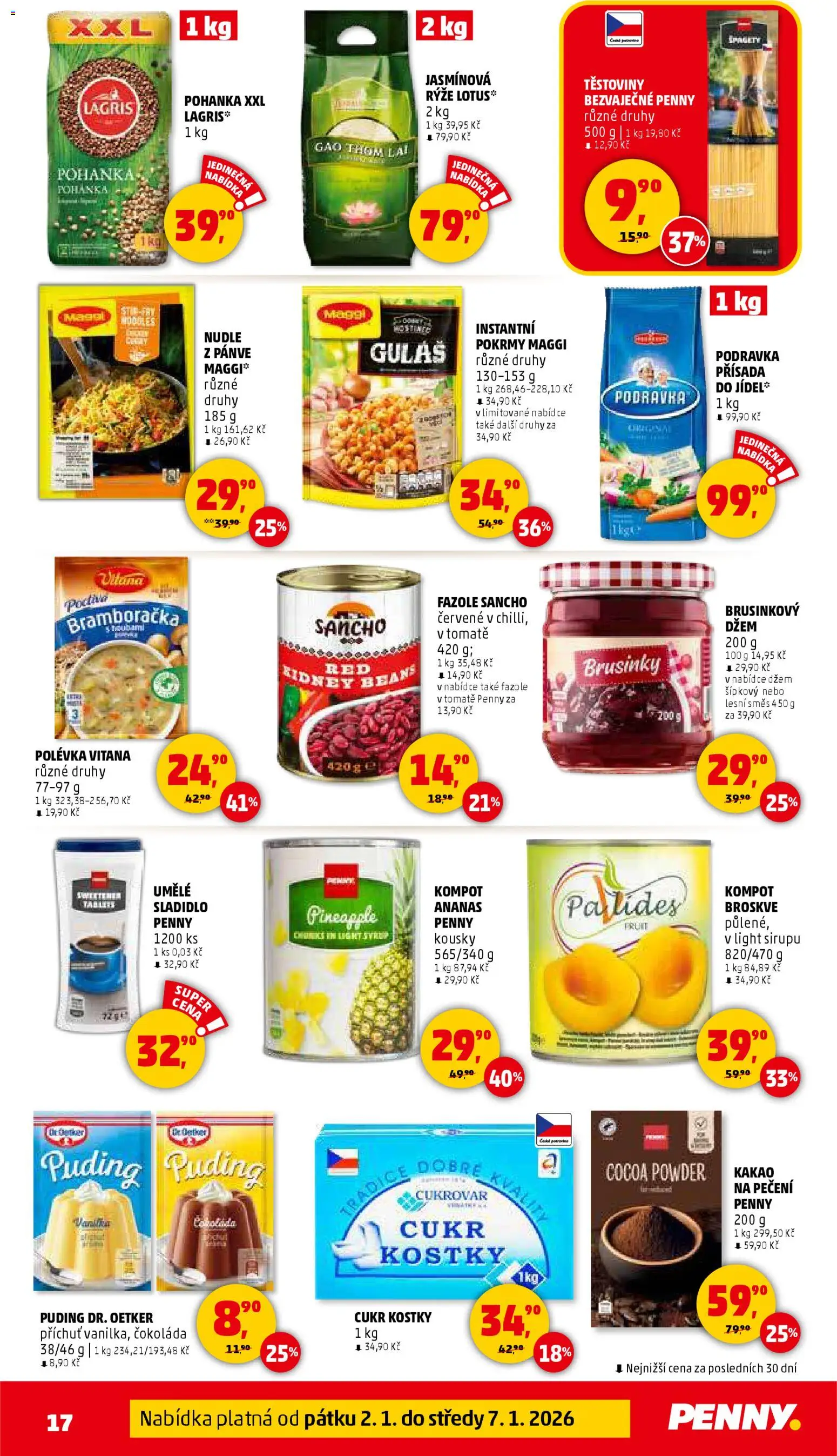 Penny Market leták - Čtvrtečník od 02.01.2026 | Strana: 17 | Produkty: Kompot, Broskve, Pohanka, Brusinky