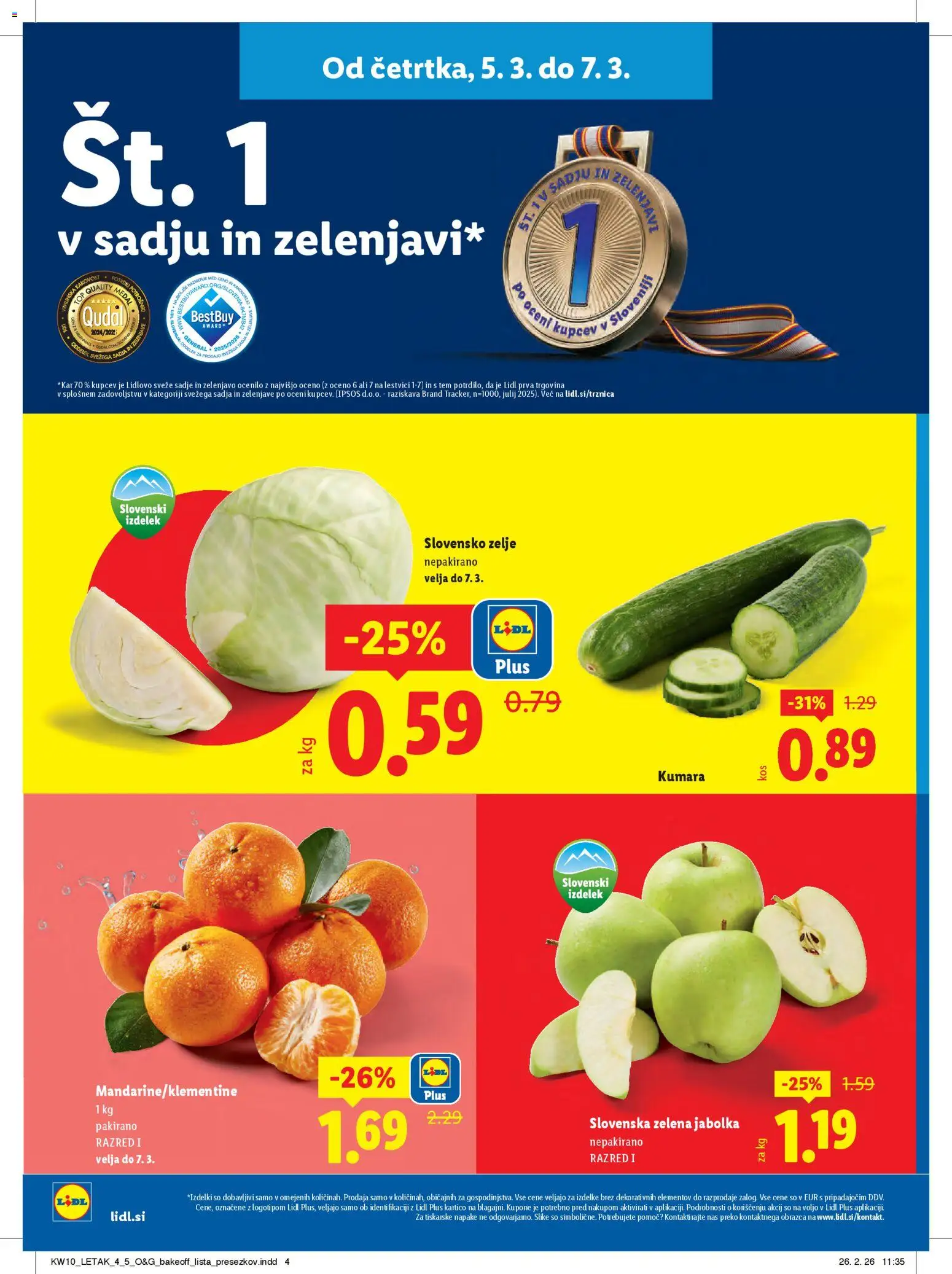 Novi Lidl katalog ponudbe – veljaven od 05.03.2026 | Stran: 4 | Izdelki: Jabolka, Gin, Sadje, Zelje