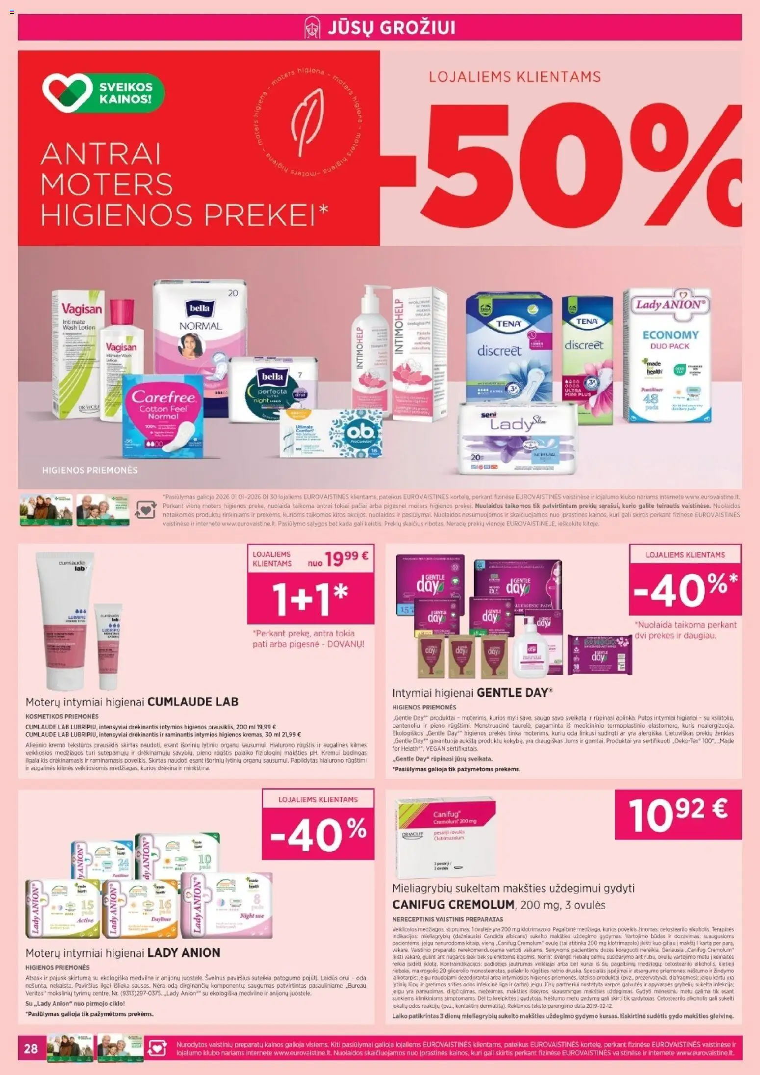 EUROVAISTINĖ akcijos nuo 01.01.2026 | Puslapis: 28 | Prekių: Kelnaitės, Prausiklis