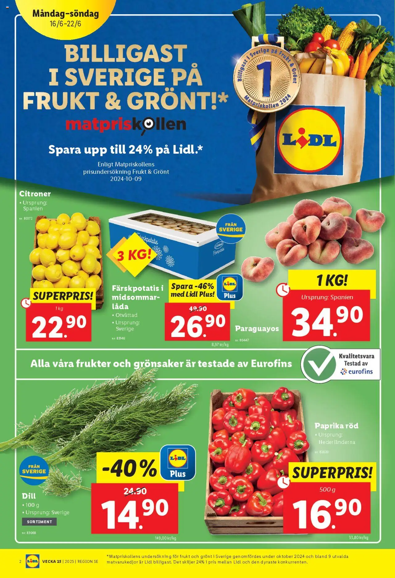 Lidl reklamblad aktuell från 16.06.2025 | Sida: 2 | Produkter: Färskpotatis, Låda