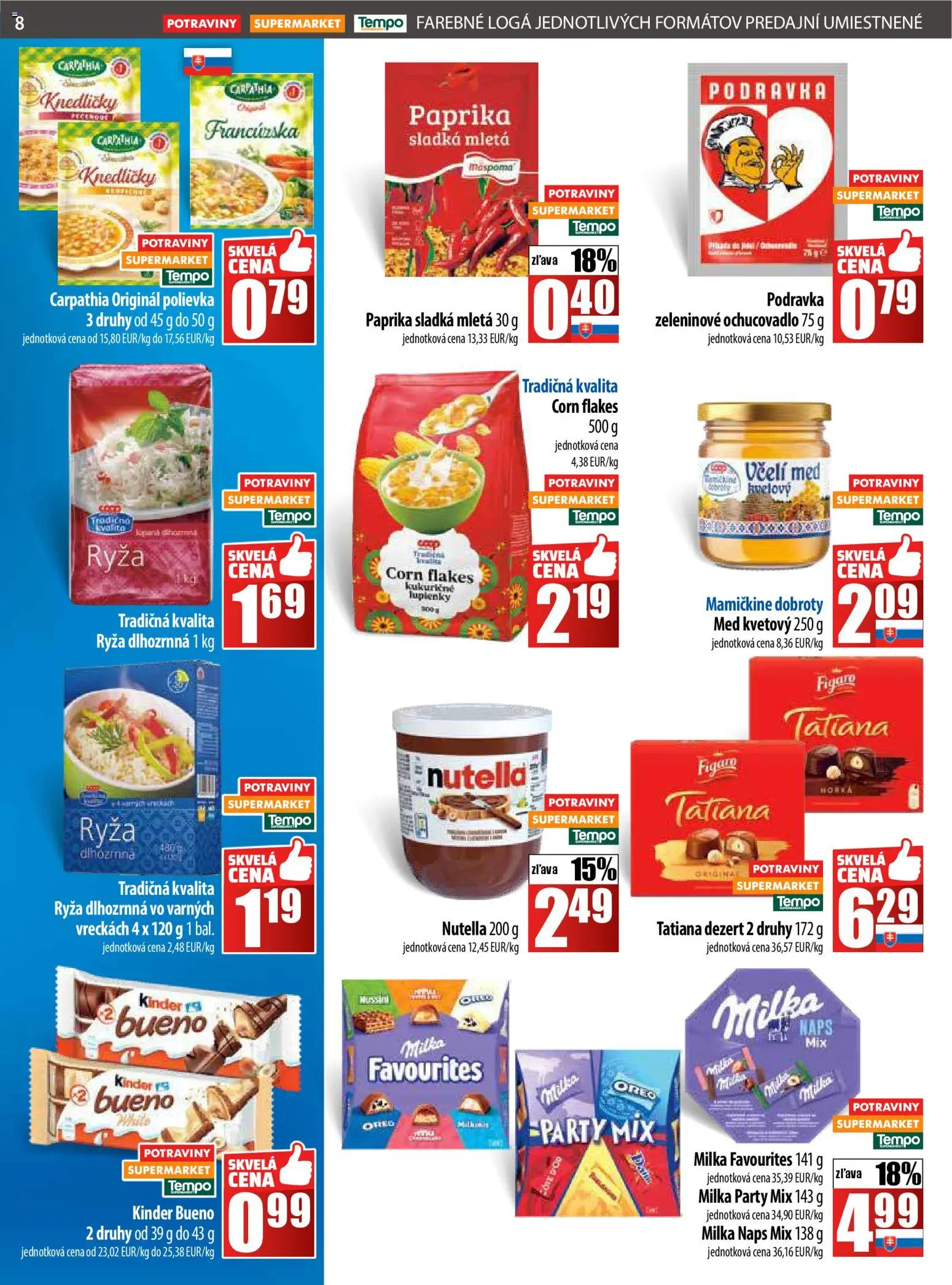 Nové COOP Jednota akcie – leták je platný od 06.11.2025 | Strana: 8 | Produkty: Paprika, Kinder, Kinder Bueno, Nutella