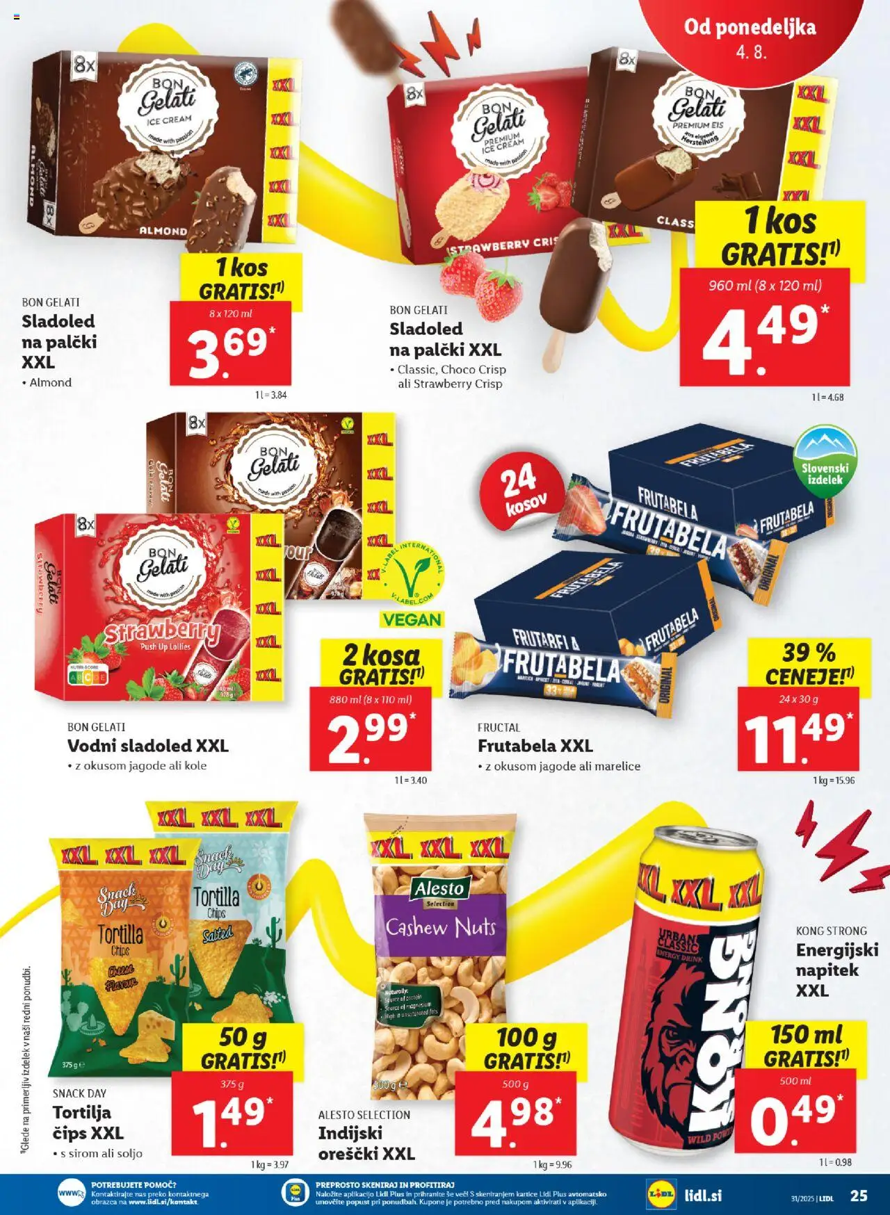 Lidl katalog │ velja od 31.07.2025 | Stran: 37 | Izdelki: Marelice, Kos, Jagode, Sladoled