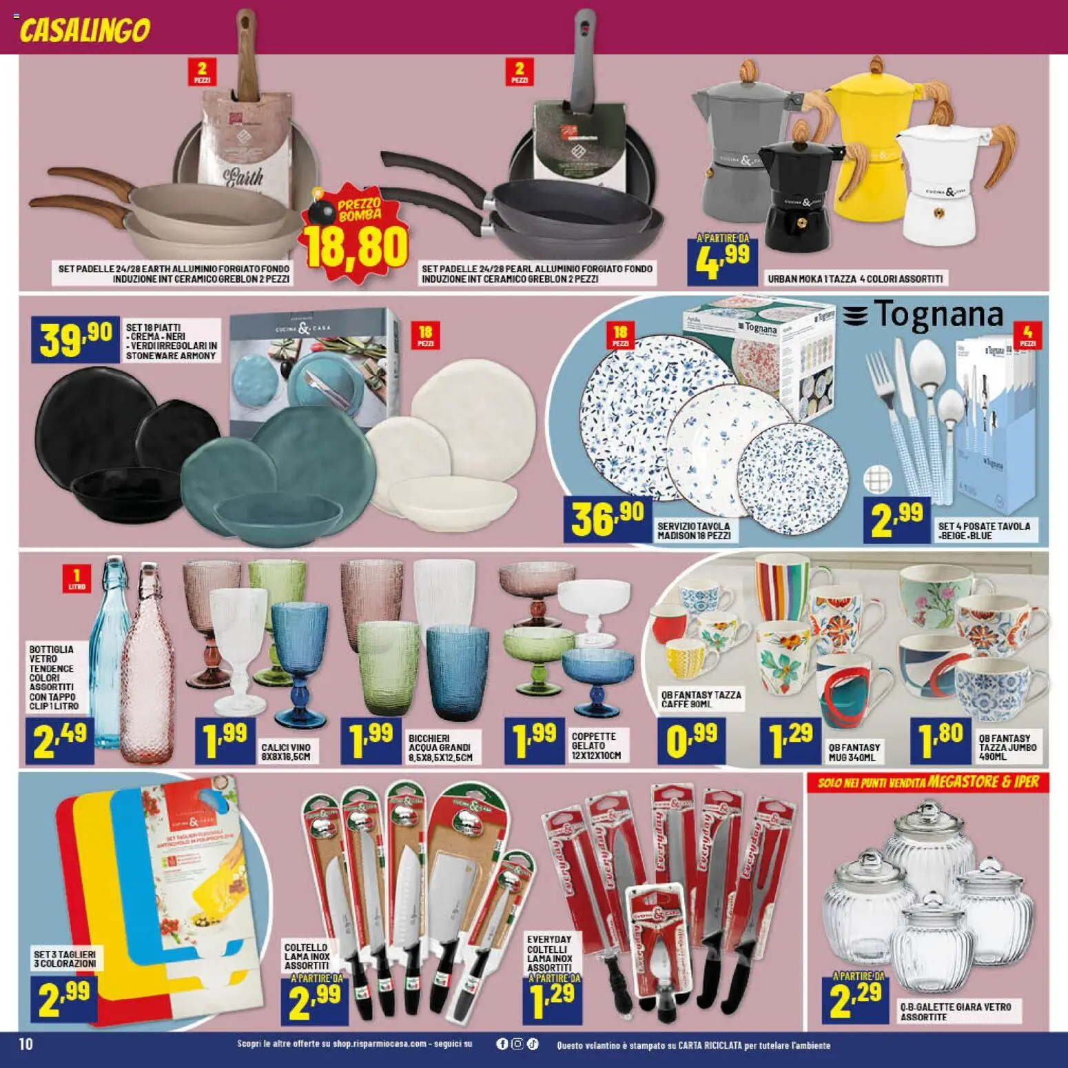 Volantino RisparmioCasa del 07.01.2026 | Pagina: 10 | Prodotti: Crema, Caffè, Vino, Bottiglia