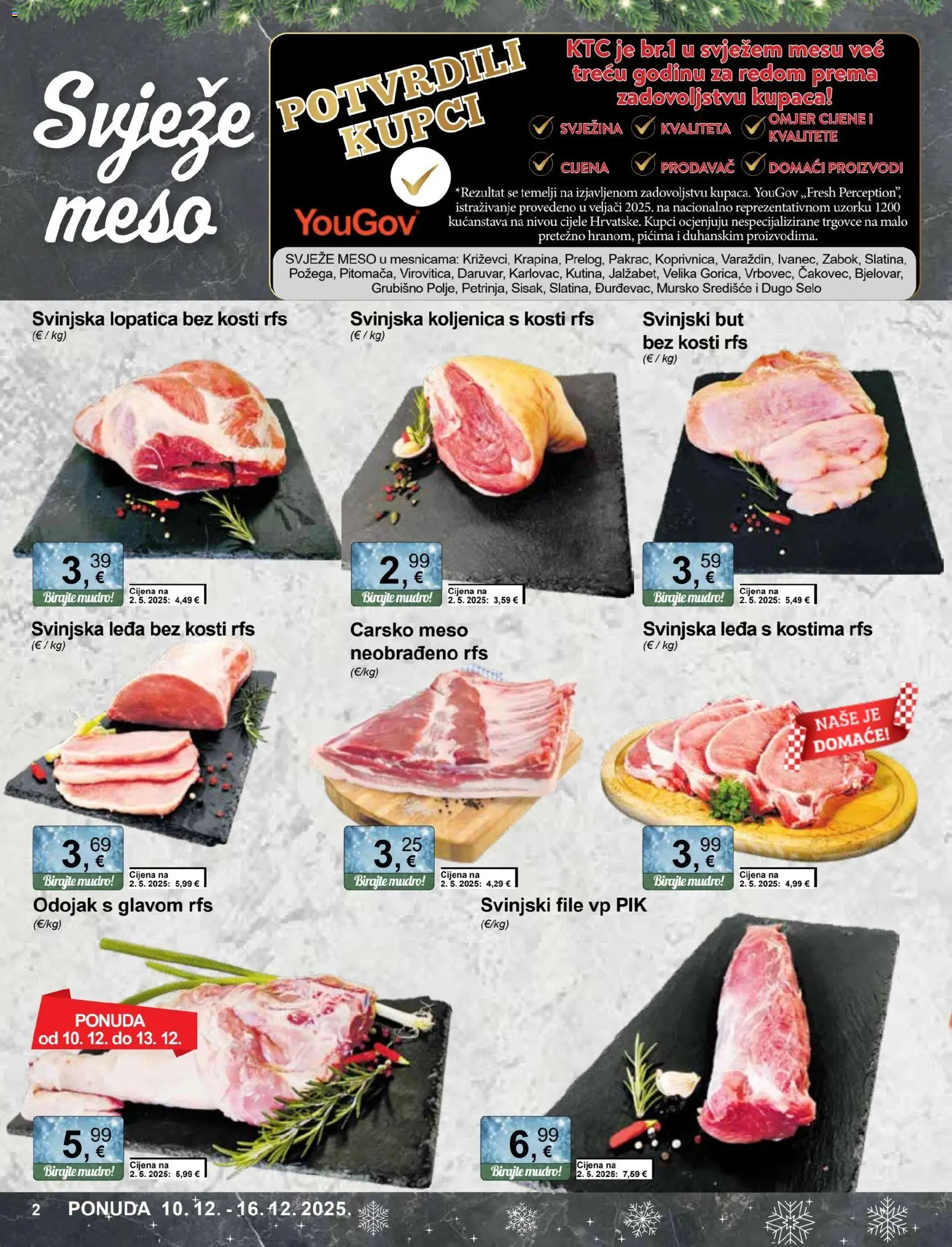 KTC katalog | vrijedi od 10.12.2025 | Stranica: 2 | Proizvodi: Odojak, Carsko meso, Svinjski but, Meso