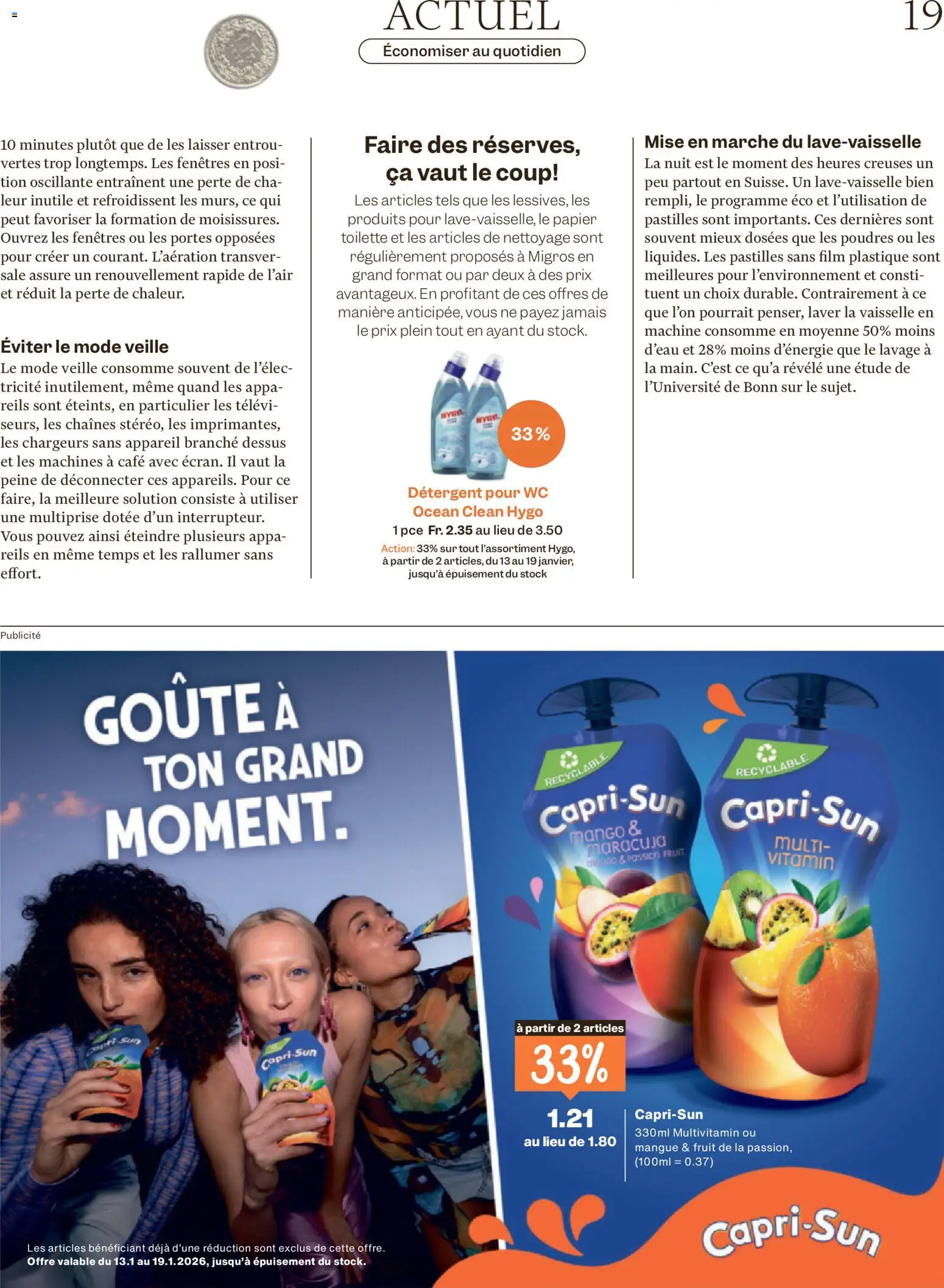 Migros Magazin FR – gültig ab 12.01.2026 | Seite: 19 | Produkte: Toilette, Mango