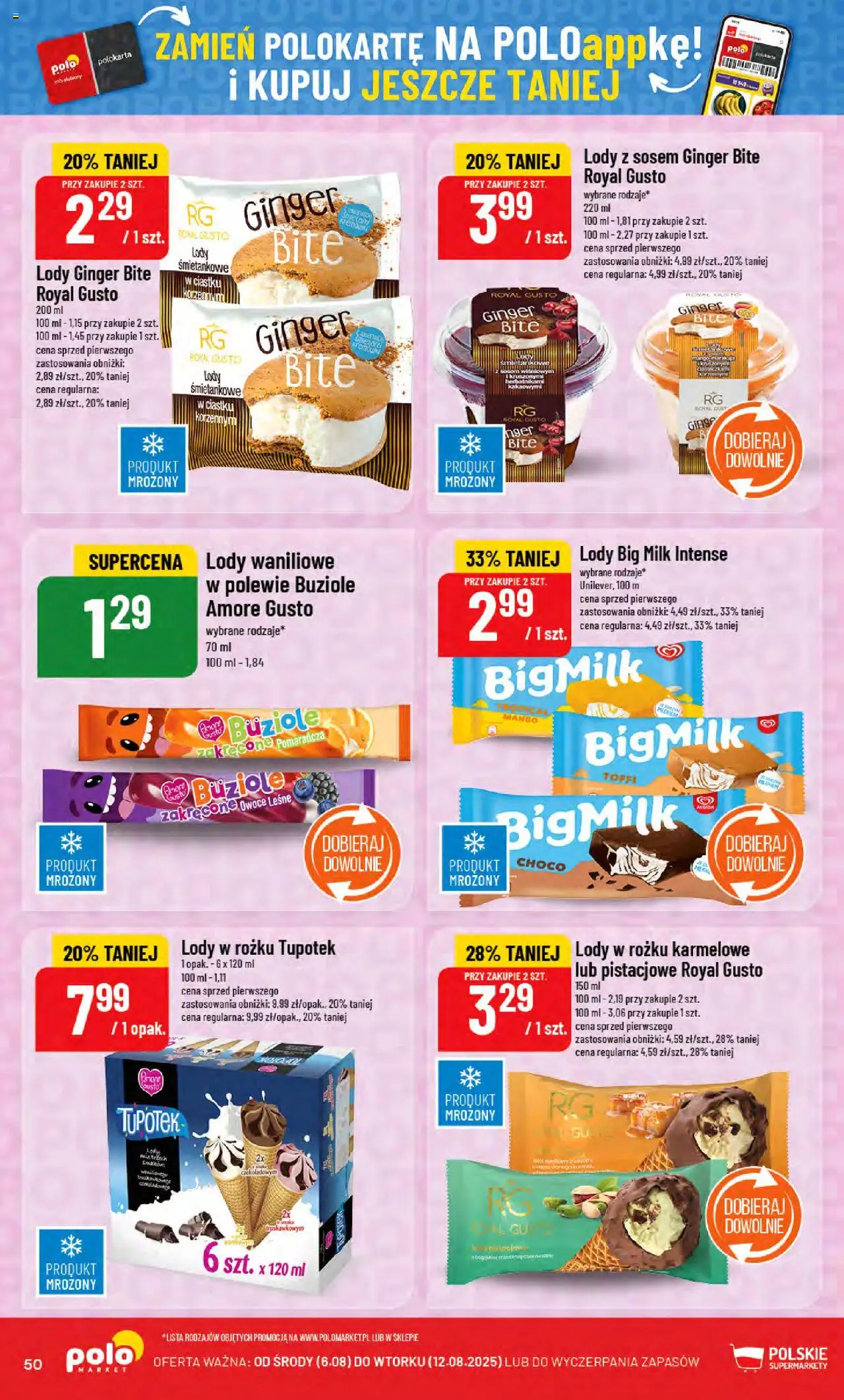 POLOmarket Gazetka od 06.08.2025 | Strona: 50 | Produkty: Mango, Lody waniliowe, Lody, Owoce