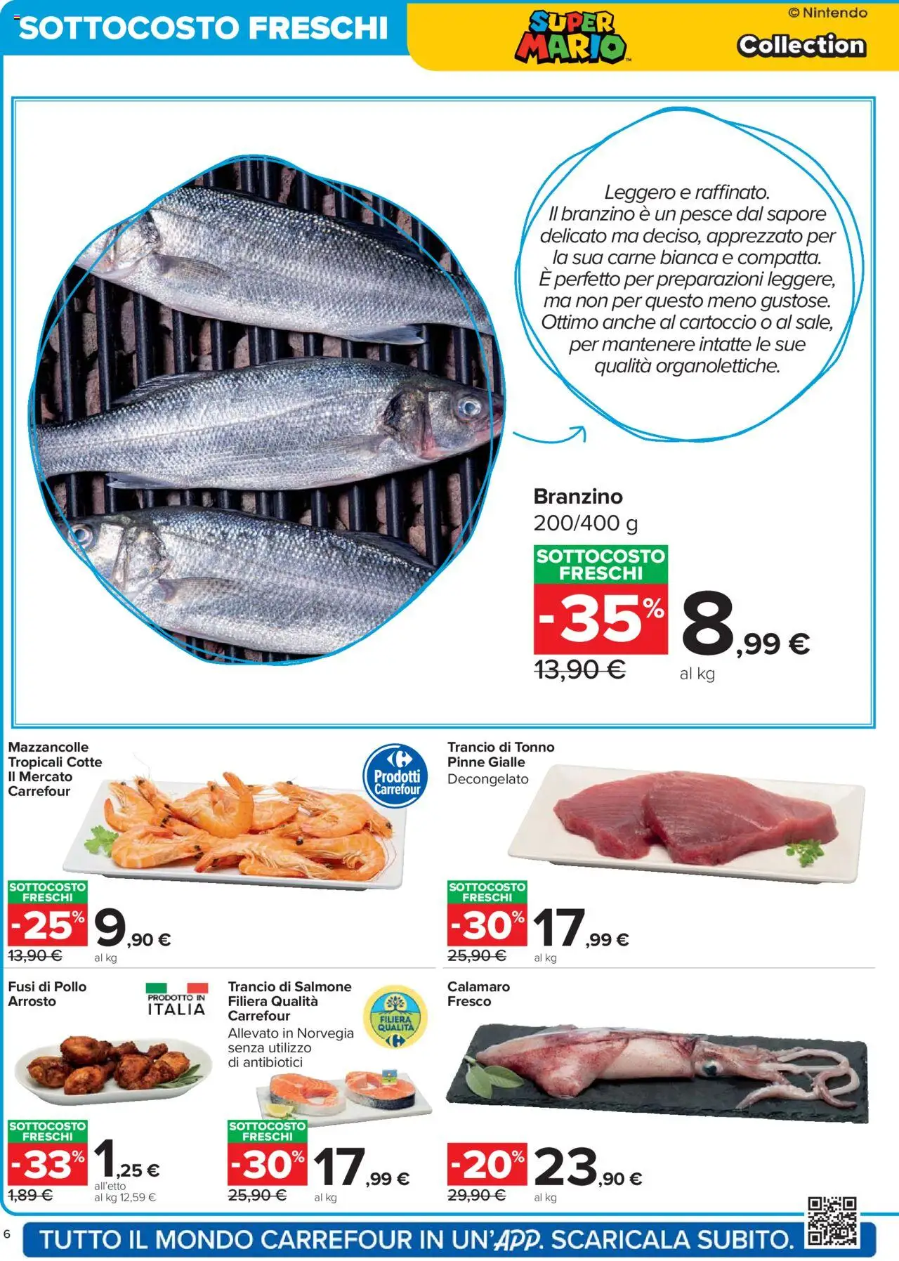 Volantino Carrefour del 15.09.2025 | Pagina: 6 | Prodotti: Salmone, Pesce, Mazzancolle, Tonno