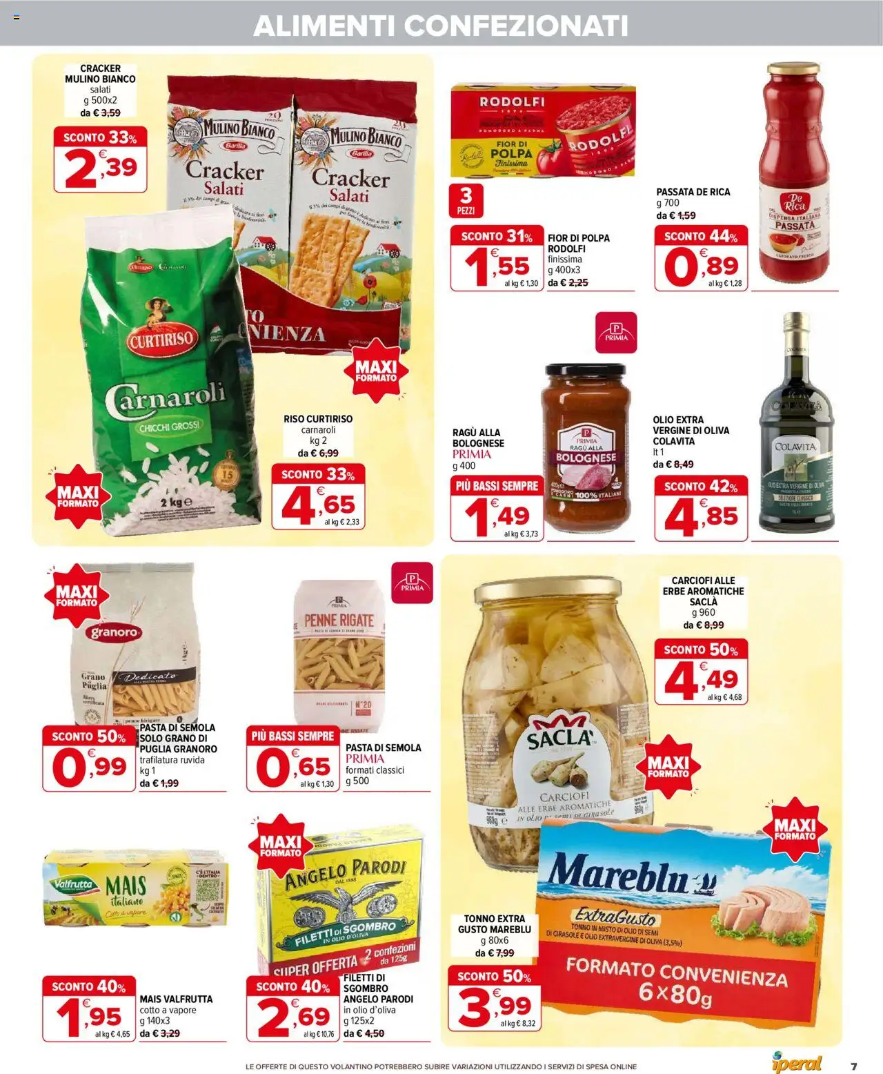 Volantino Iperal del 20.08.2025 | Pagina: 7 | Prodotti: Riso, Ragú, Mais, Sgombro