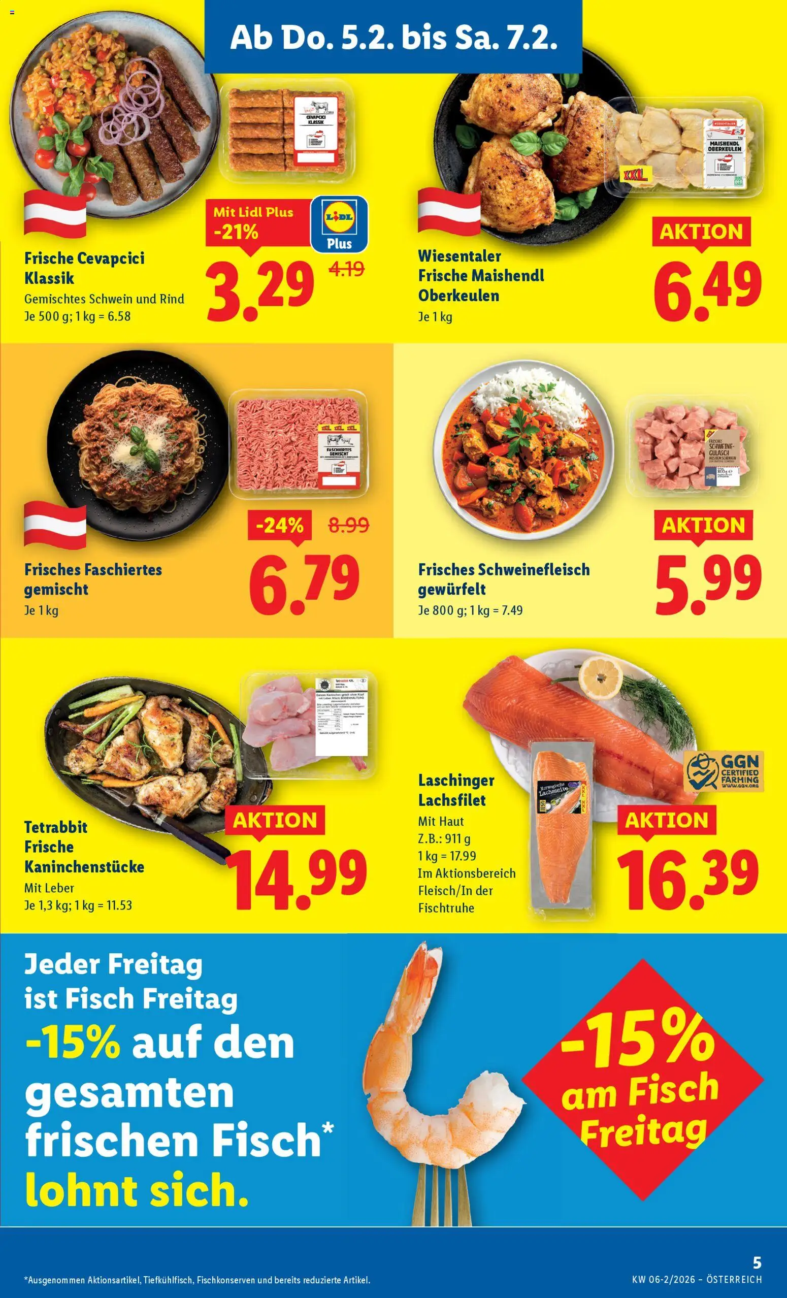 Lidl Flugblatt - Altenmarkt im Pongau, St. Johann im Pongau, Zell am See gültig ab 05.02.2026 | Seite: 9 | Produkte: Schinken, Schweinefleisch, Fisch