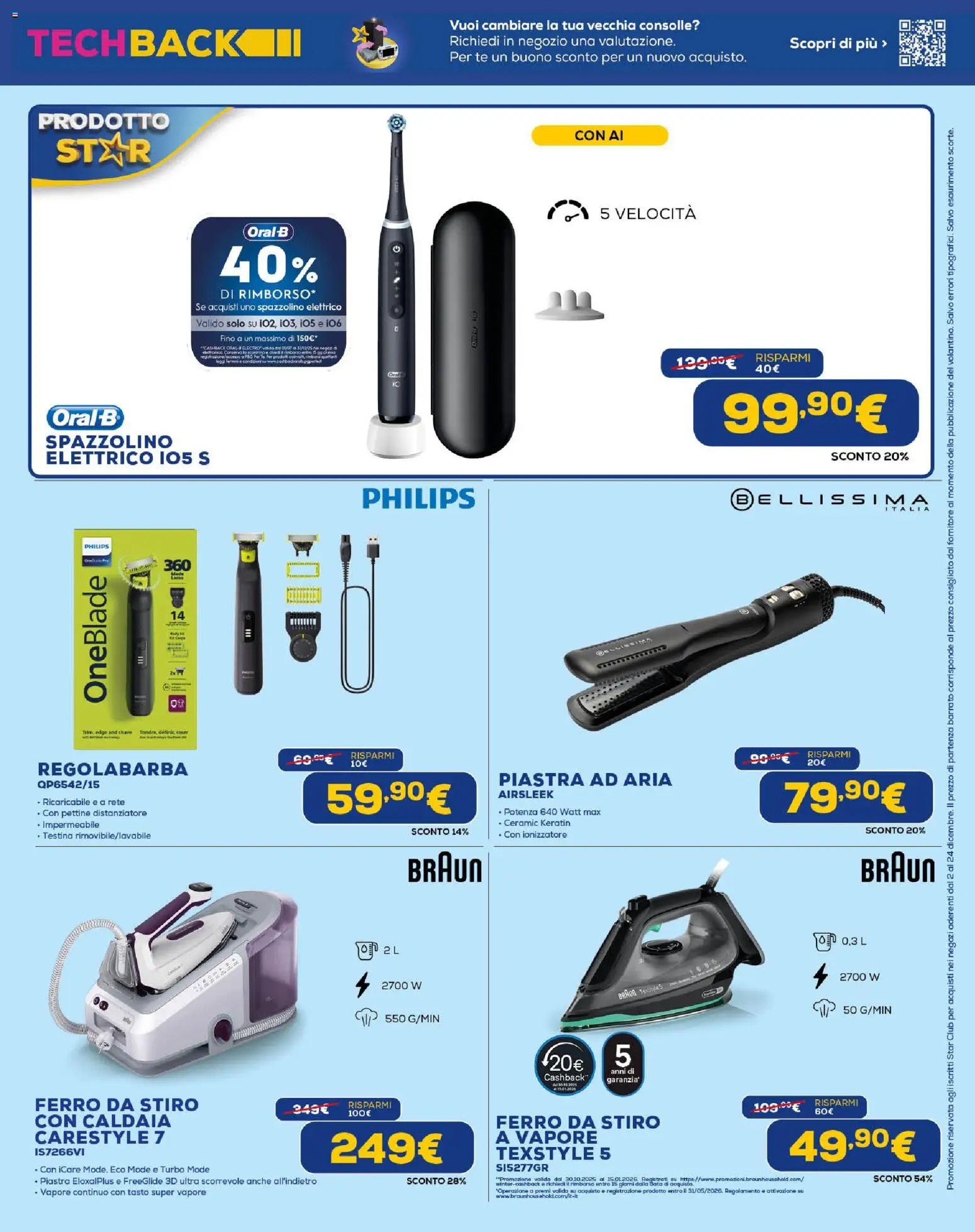 Volantino Euronics del 02.12.2025 | Pagina: 9 | Prodotti: Pettine, Regolabarba, Data, Ferro da stiro