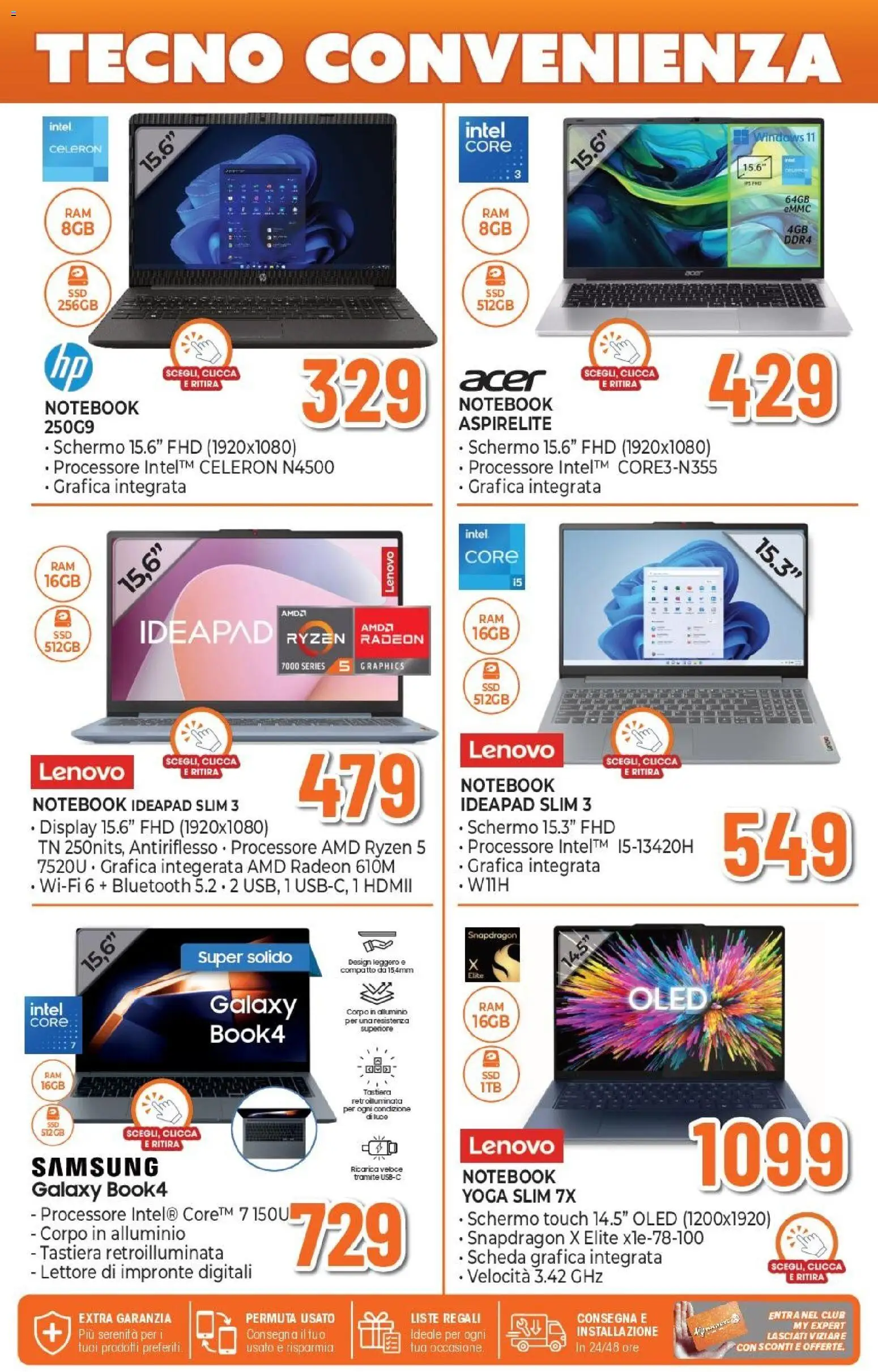 Volantino Expert del 26.03.2026 | Pagina: 8 | Prodotti: Notebook, Tastiera, Alluminio, Samsung