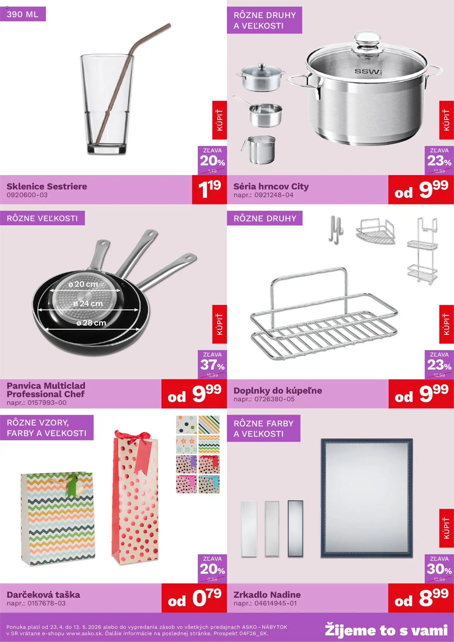 Nové ASKO nábytok akcie – leták je platný od 23.04.2026 | Strana: 2 | Produkty: Nábytok, Zrkadlo, Panvica