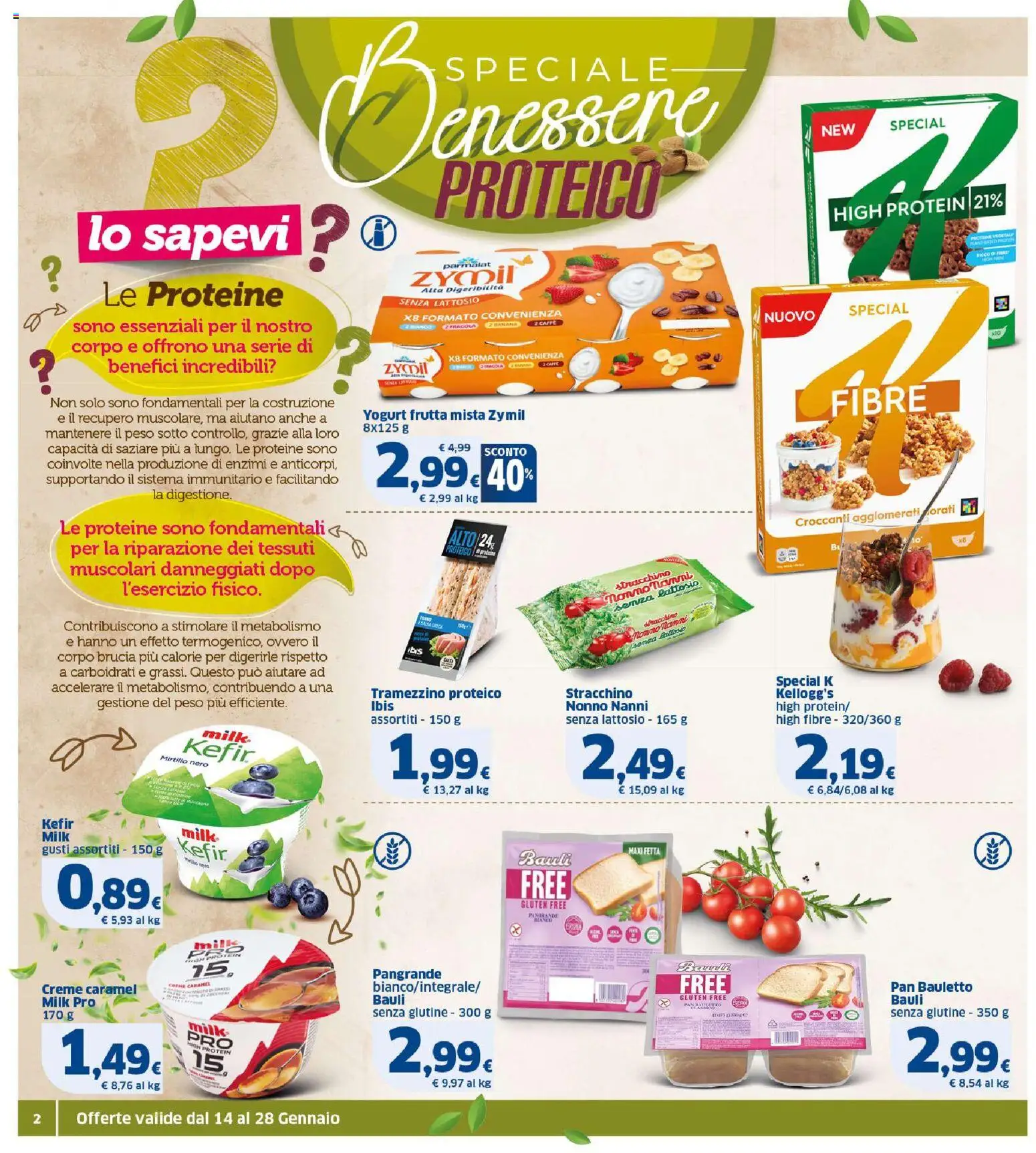 Volantino SIGMA del 14.01.2026 | Pagina: 2 | Prodotti: Yogurt, Frutta, Stracchino, Tramezzino