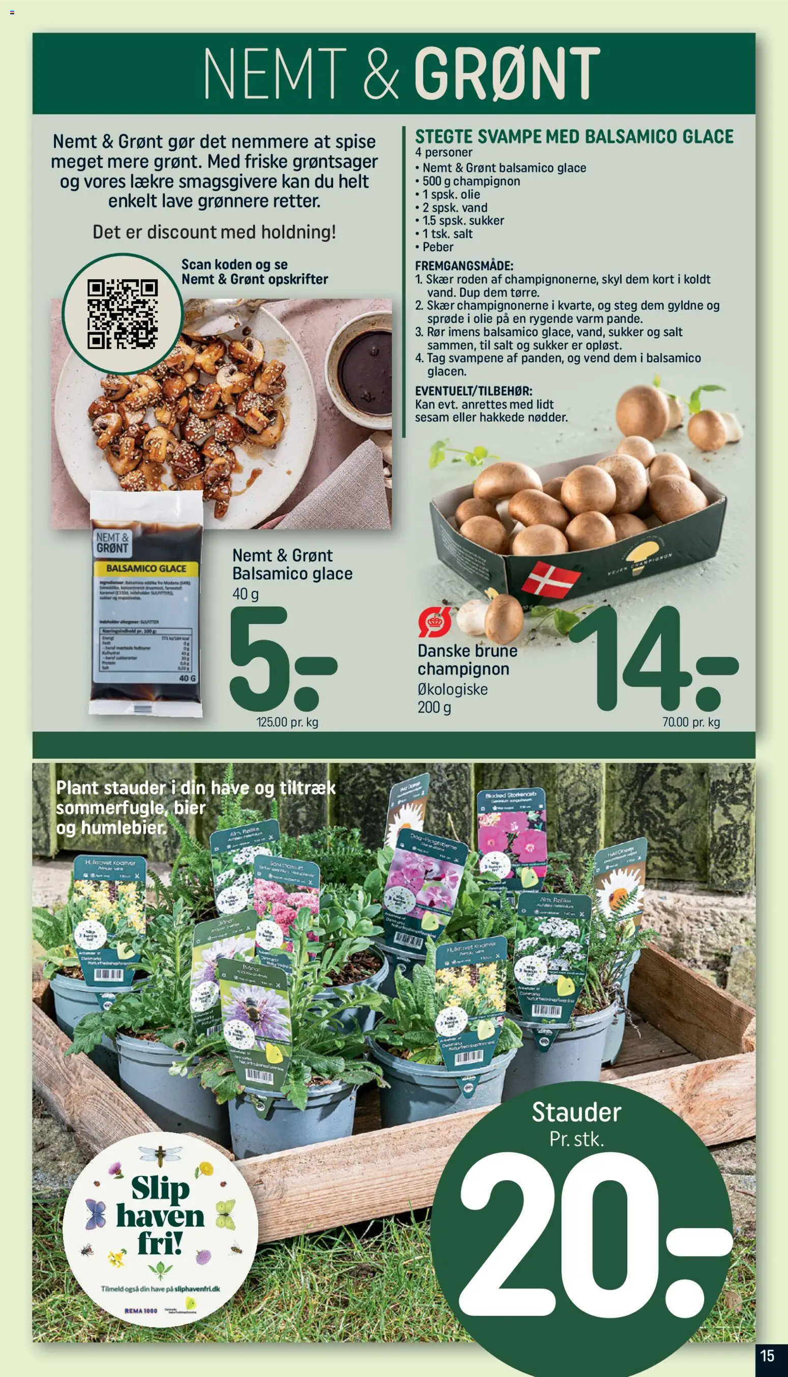 Rema 1000 tilbudsavis – gyldig fra 12.04.2026 | Side: 15 | Produkter: Olie, Peber, Sukker, Balsamico