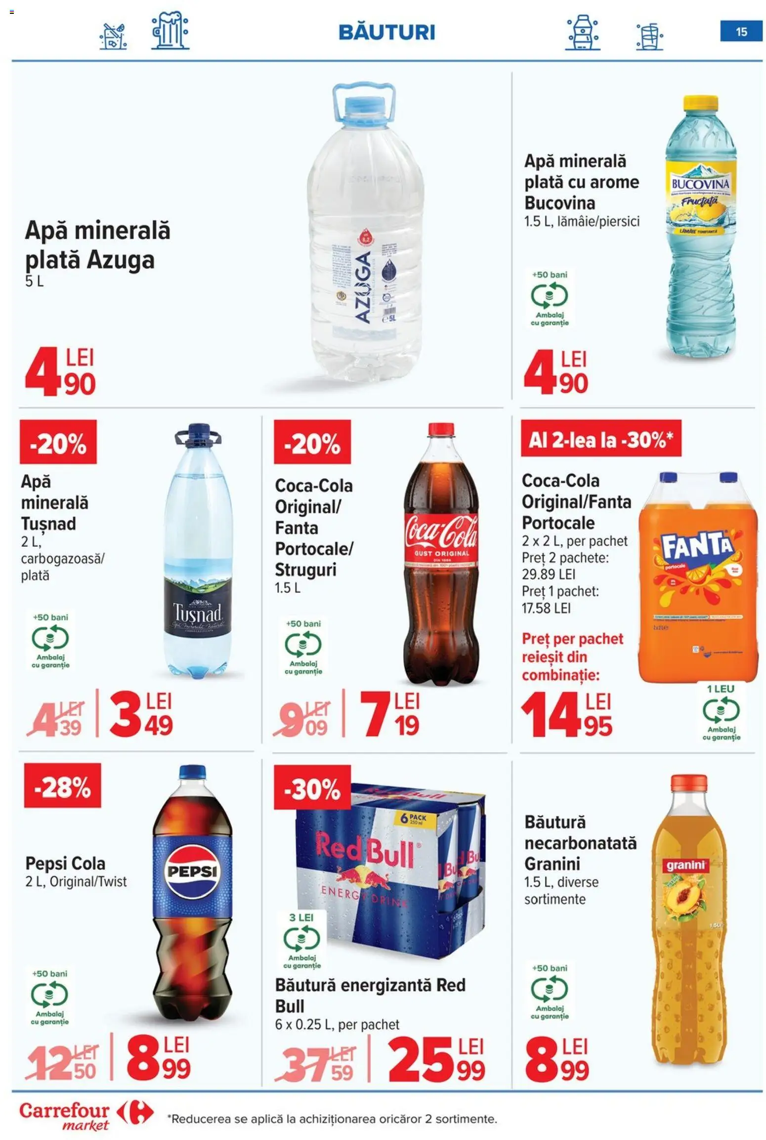 Noul catalog Carrefour – valabil de la 21.01.2026 | Pagină: 15 | Produse: Yazı tahtası kalemi, Amerikan servis, Băutură energizantă, Portocale