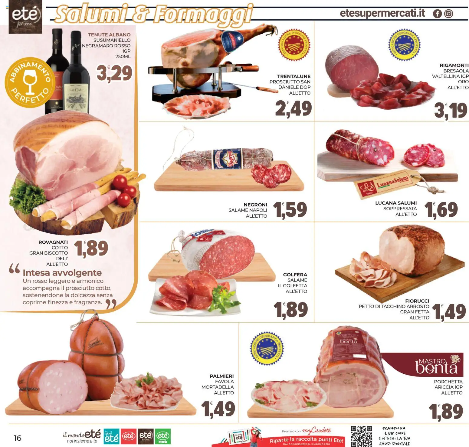 Volantino Eté del 24.03.2026 | Pagina: 16 | Prodotti: Porchetta, Tè, Bresaola, Mortadella