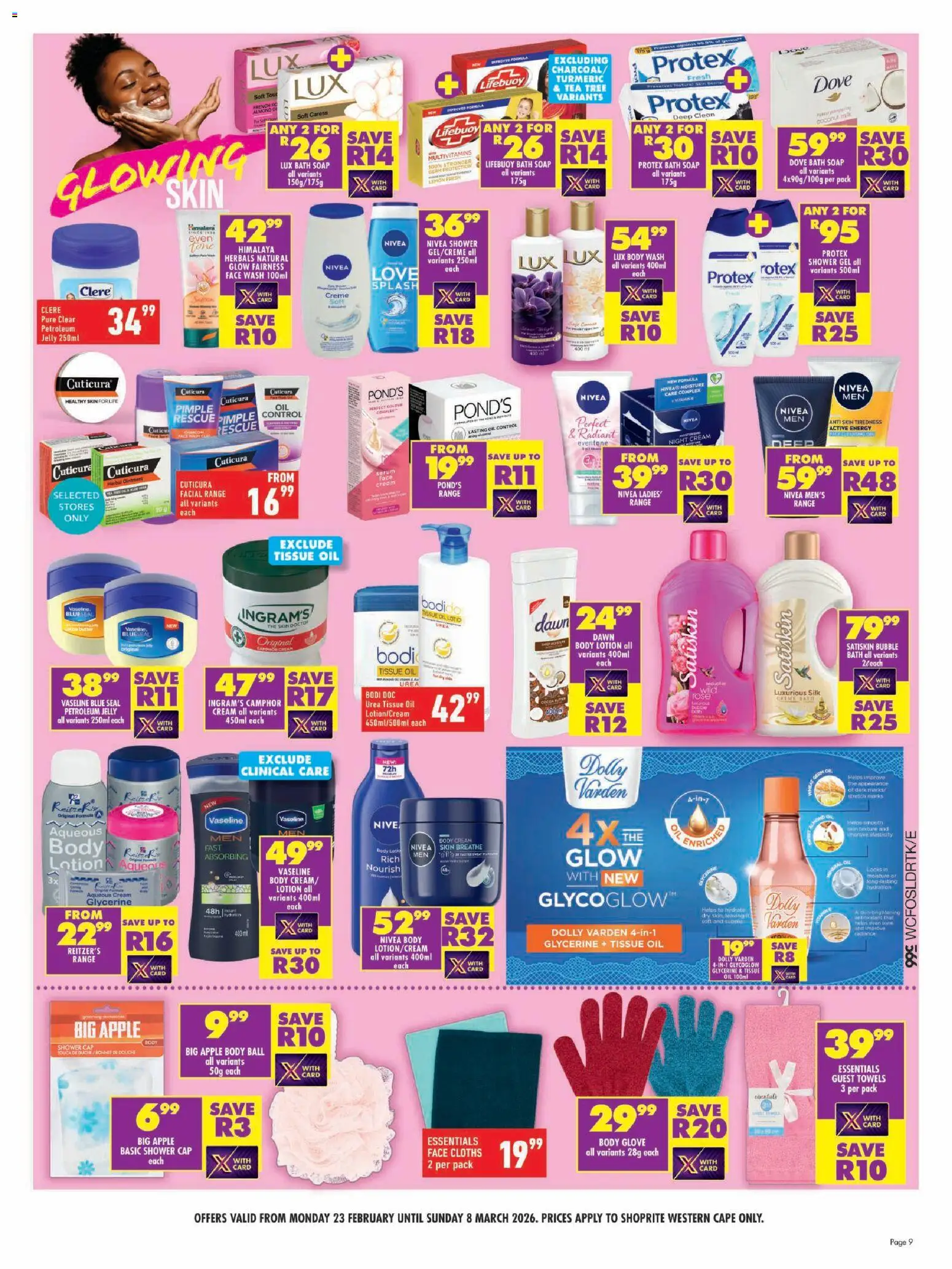 New Shoprite catalogue – valid from 23.02.2026 | Page: 9 | Products: Tissue oil, Bath, Multivitamins, Tea